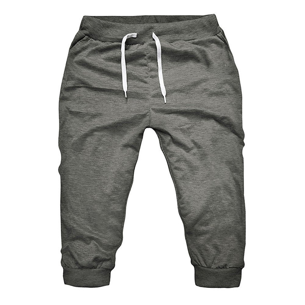 Mens 3 4 Joggers Capri Pants Slim Fit Lightweight Yoga Running Athletic Active Pants Casual Workout Gym Training