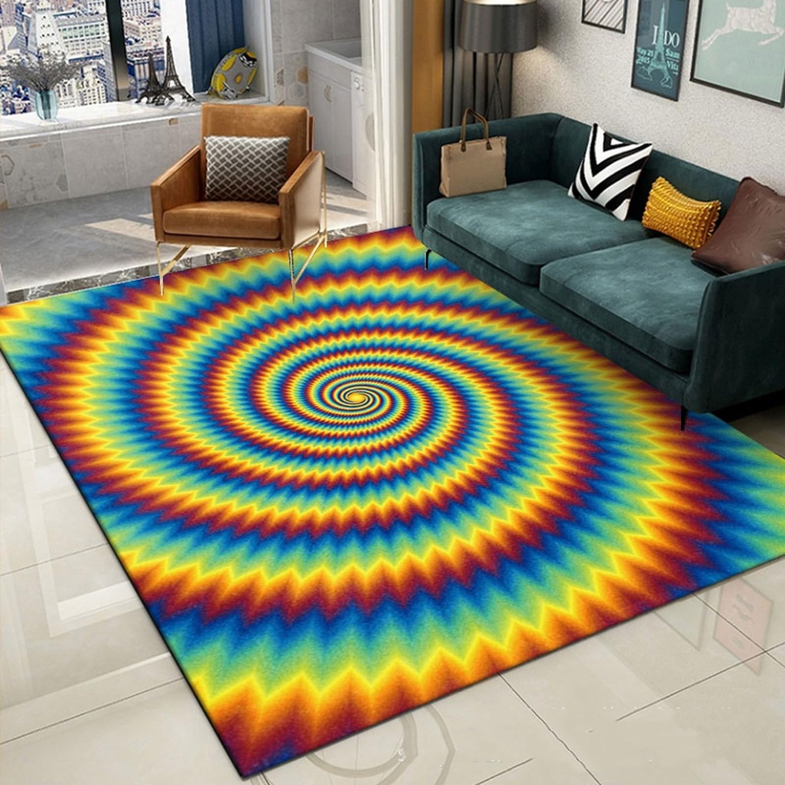 Tapis illusion d'optique 3D antidérapant et coloré idéal pour sécuriser les escaliers
