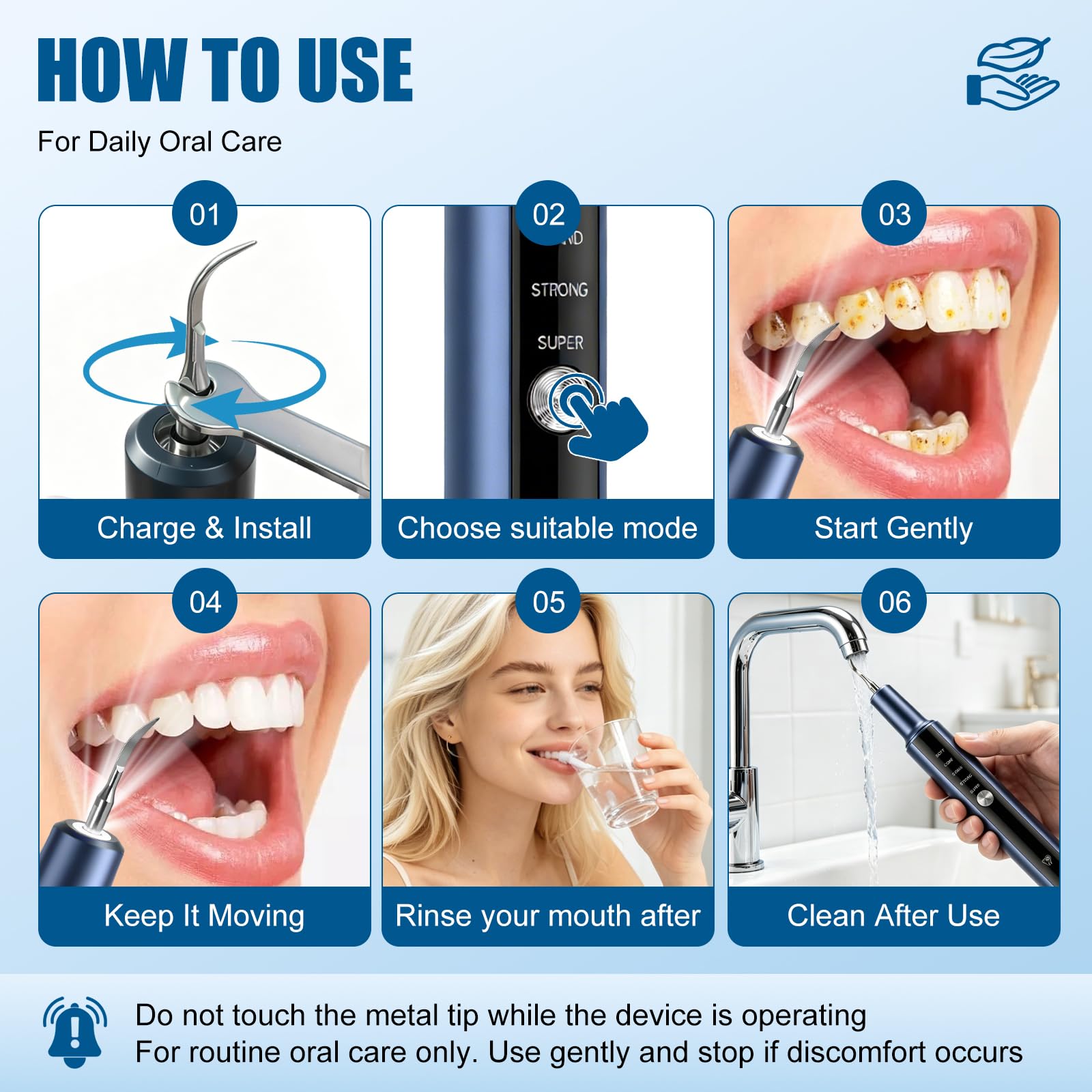Irrigador dental de agua para dientes, irrigador oral inalámbrico con múltiples modos de limpieza, irrigador dental portátil recargable para aparatos ortopédicos, encías sensibles y cuidado
