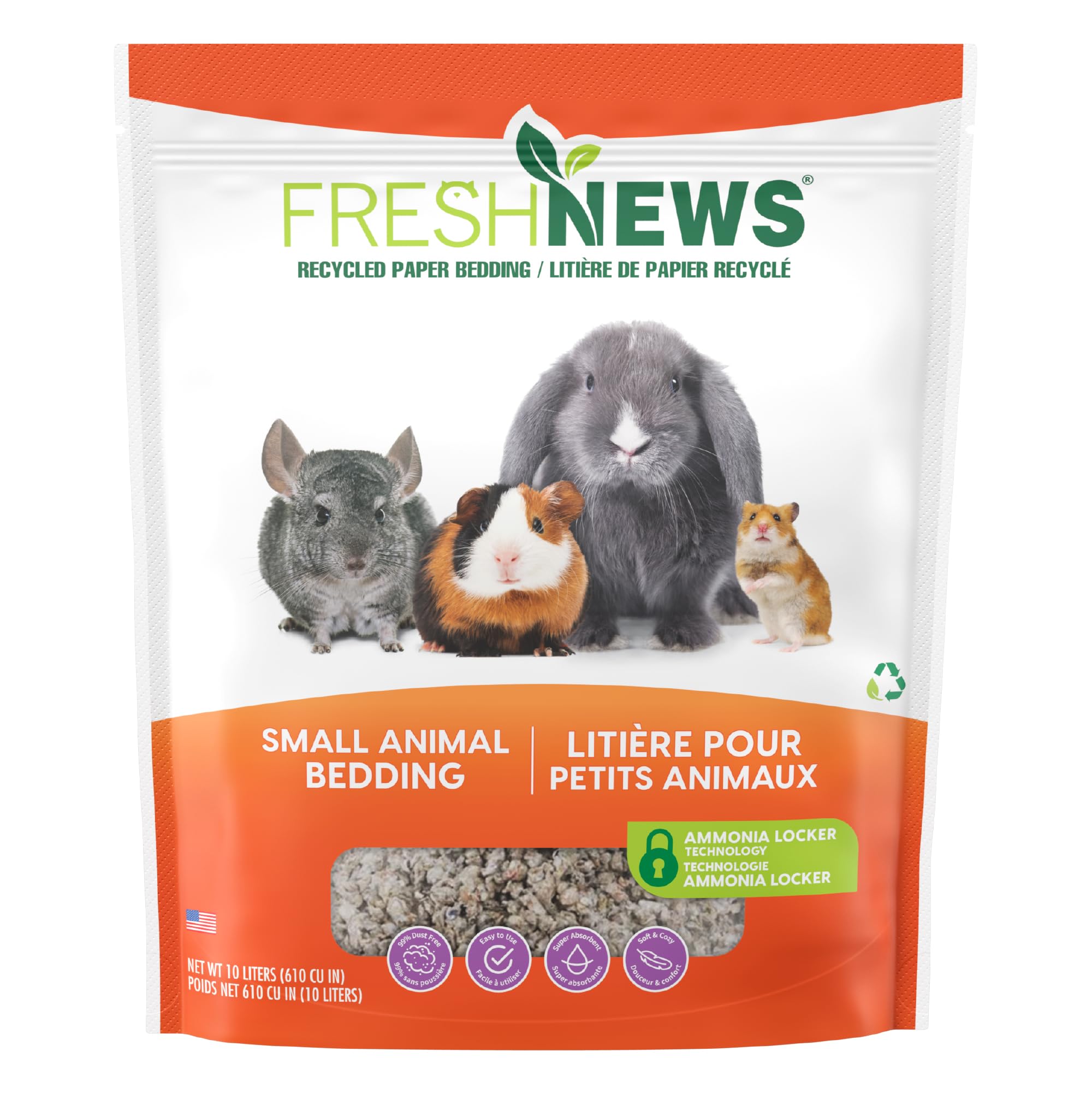 Fresh News Recycled Paper Bedding, Small Animal Bedding, 10 Liters