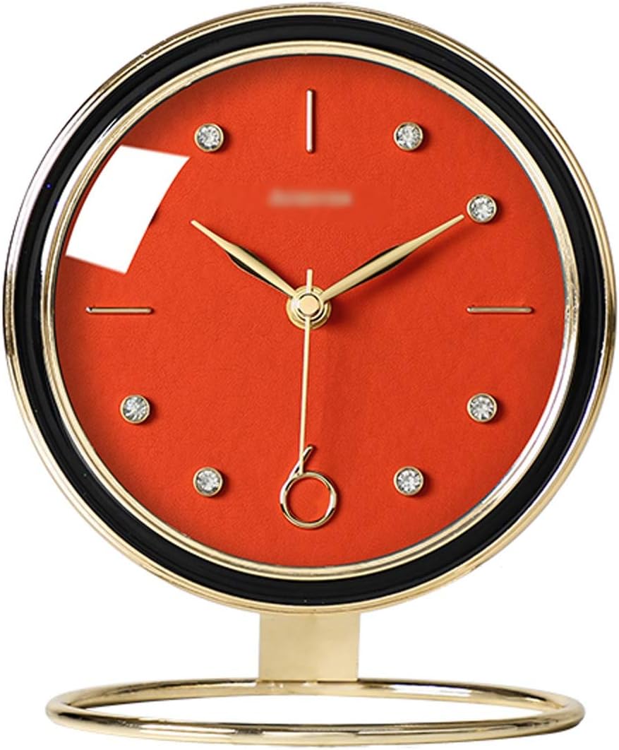 卓上時計クリエイティブ家庭用金属製卓上時計シンプルで絶妙なサイレントブラケット時計さまざまなスタイルに適しており、リビングルーム、ベ