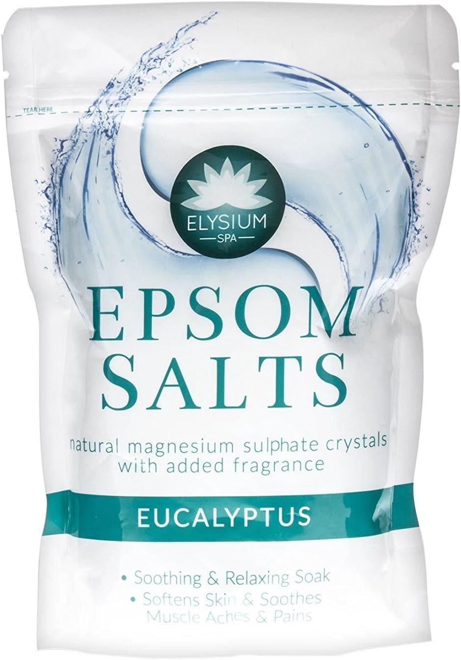 TWO PACKS of Elysium Spa Epsom Salts Eucalyptus 450g