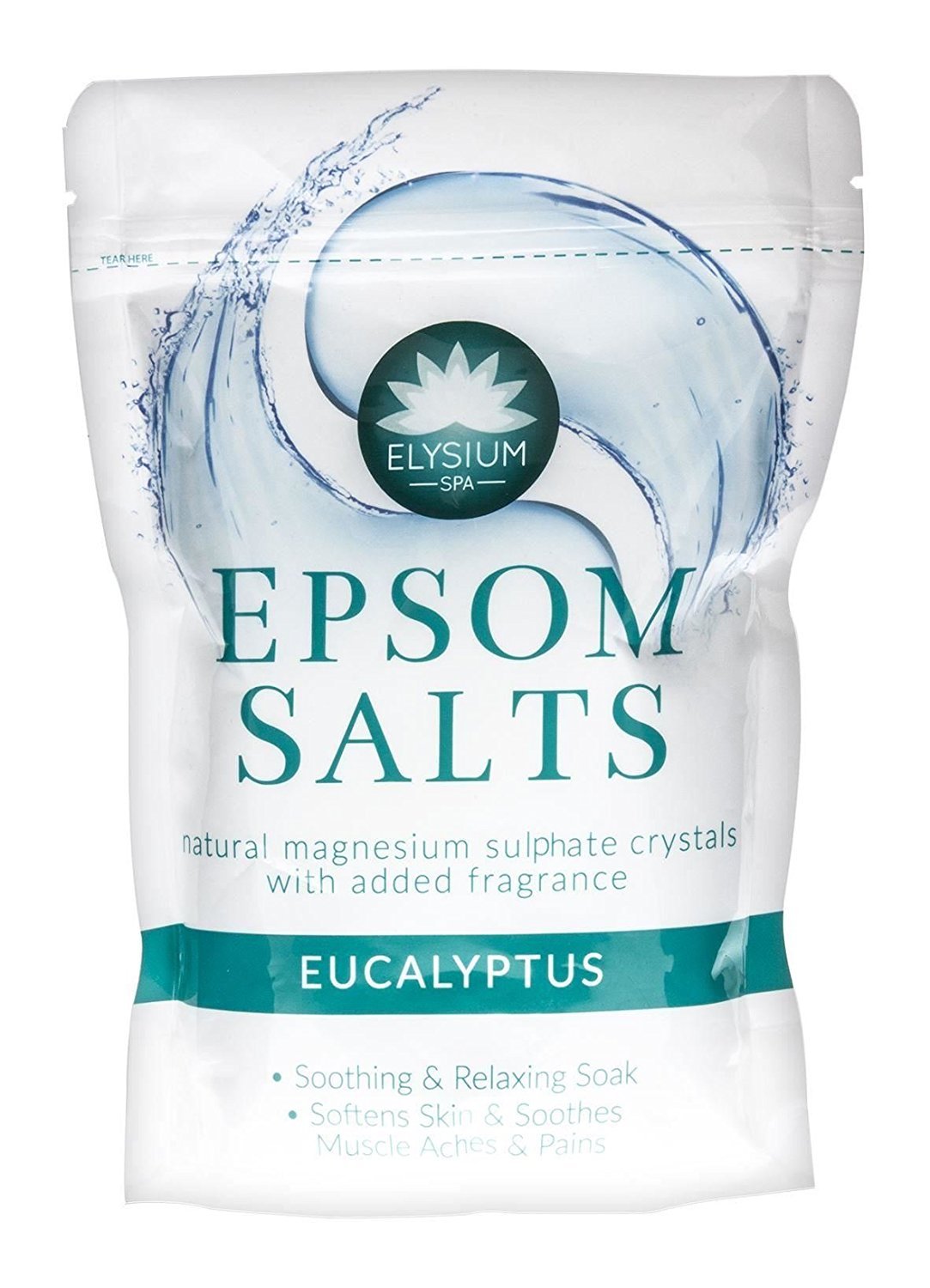 TWO PACKS of Elysium Spa Epsom Salts Eucalyptus 450g
