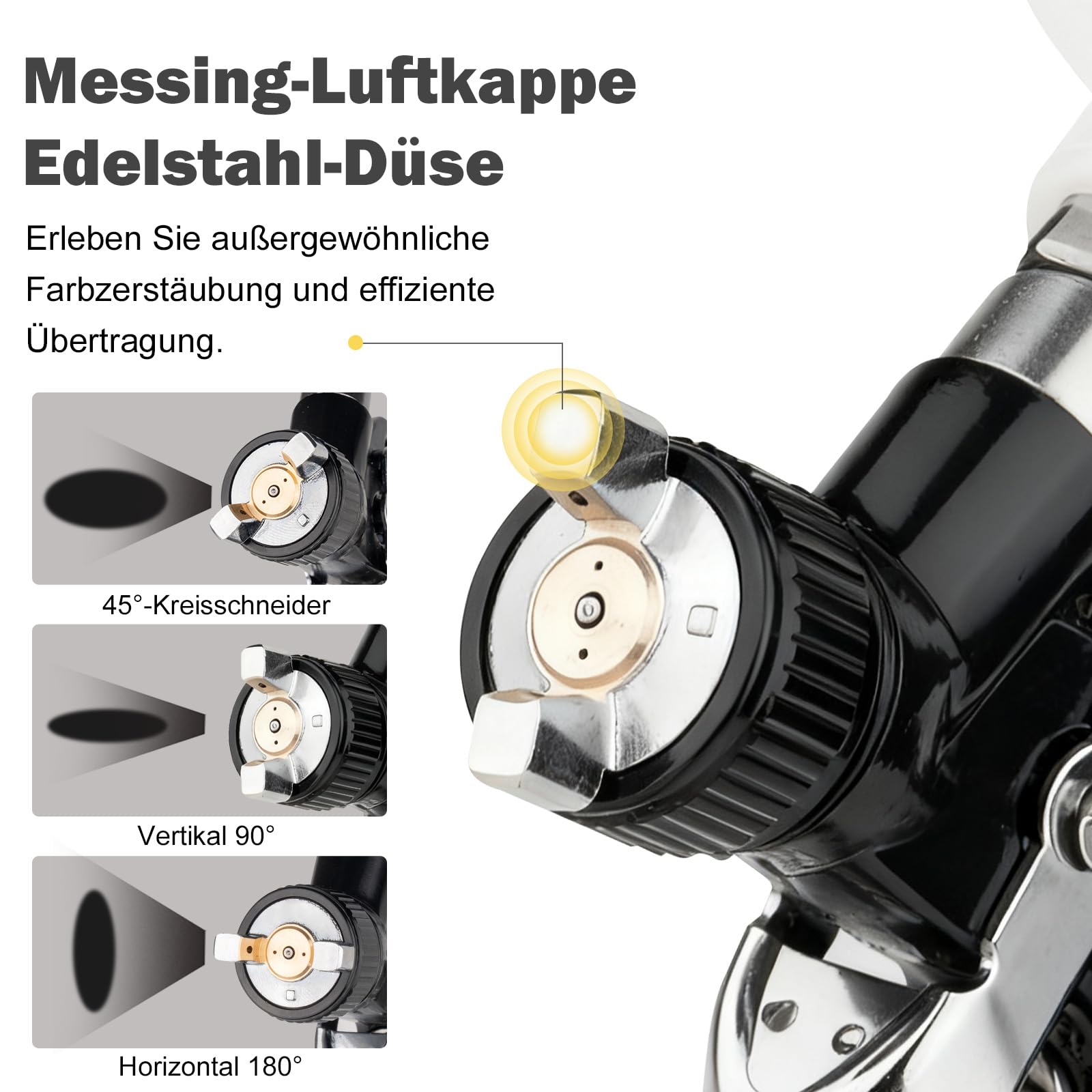 Mini Lackierpistole Druckluft Farbsprühpistole mit 125 ml Plastikbecher und Edelstahldüse 0,8mm & 1,0 mm Profi Farbsprühsystem Lackierpistole Spritzpistole für Autos, Detailreparaturen, Ausbesserungen