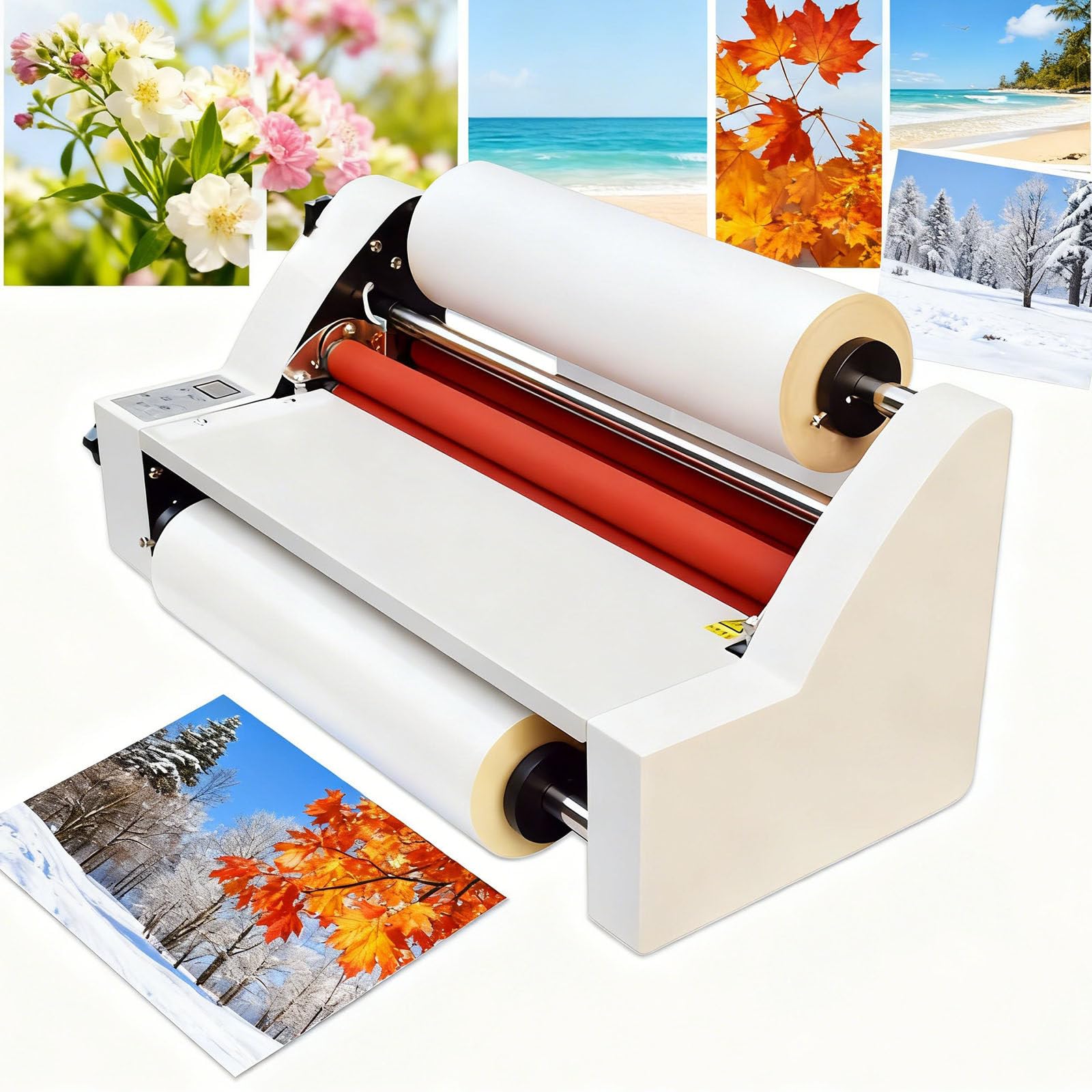 Laminator 350 Mm, Laminator Rolkowy Na Zimno I Gorąco, Cyfrowy Laminator Rolkowy Termiczny Do Jedno-/Dwustronnego Laminowania Papieru A2/A3/A4