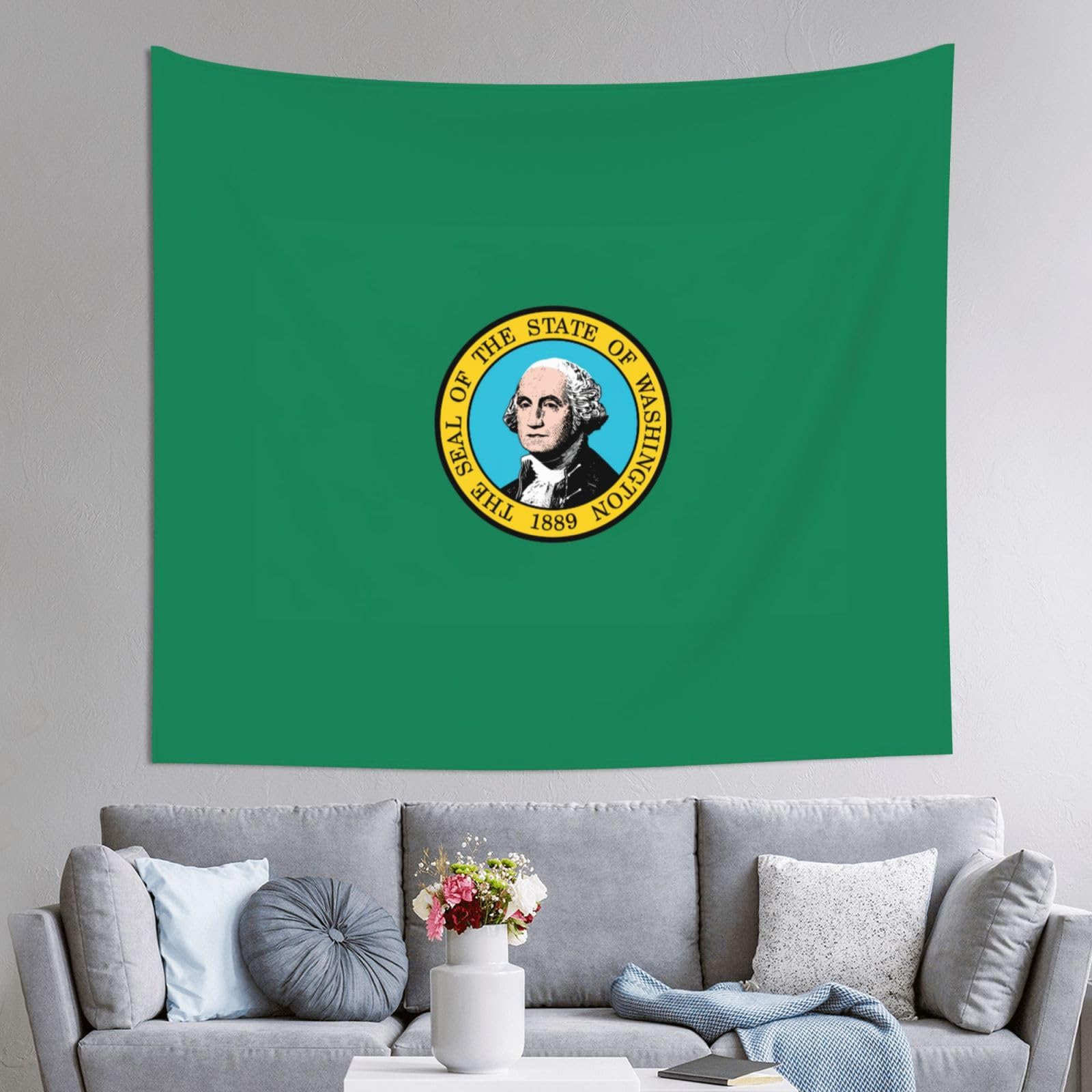 Tenture EdWal drapeau Washington 152x130cm décoration de chambre - 8