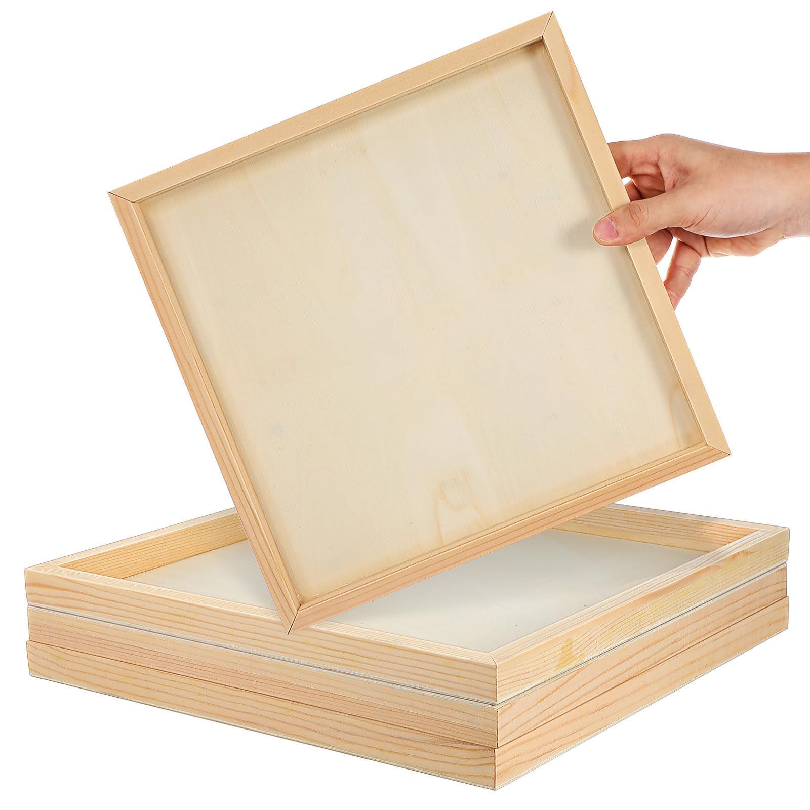Marcos de Fotos de Madera Artesanales 4 Piezas Beige para Pintar