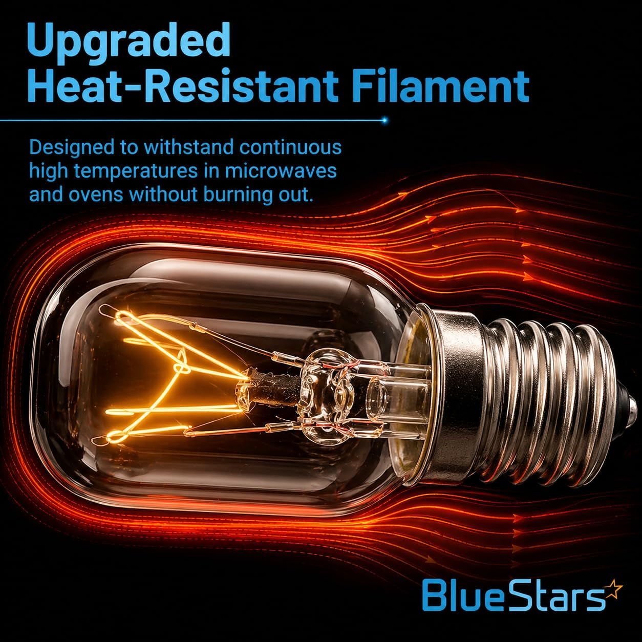 BlueStars 8206232A KEI 125V 40W Microwave Bulb E17 Base, Compatible with Whirlpool Microwave Light Bulb Under Hood, Lava Lamp, Salt Lamp Bulbs, Replaces 1890433 8206232 AP4512653, 3 Packs