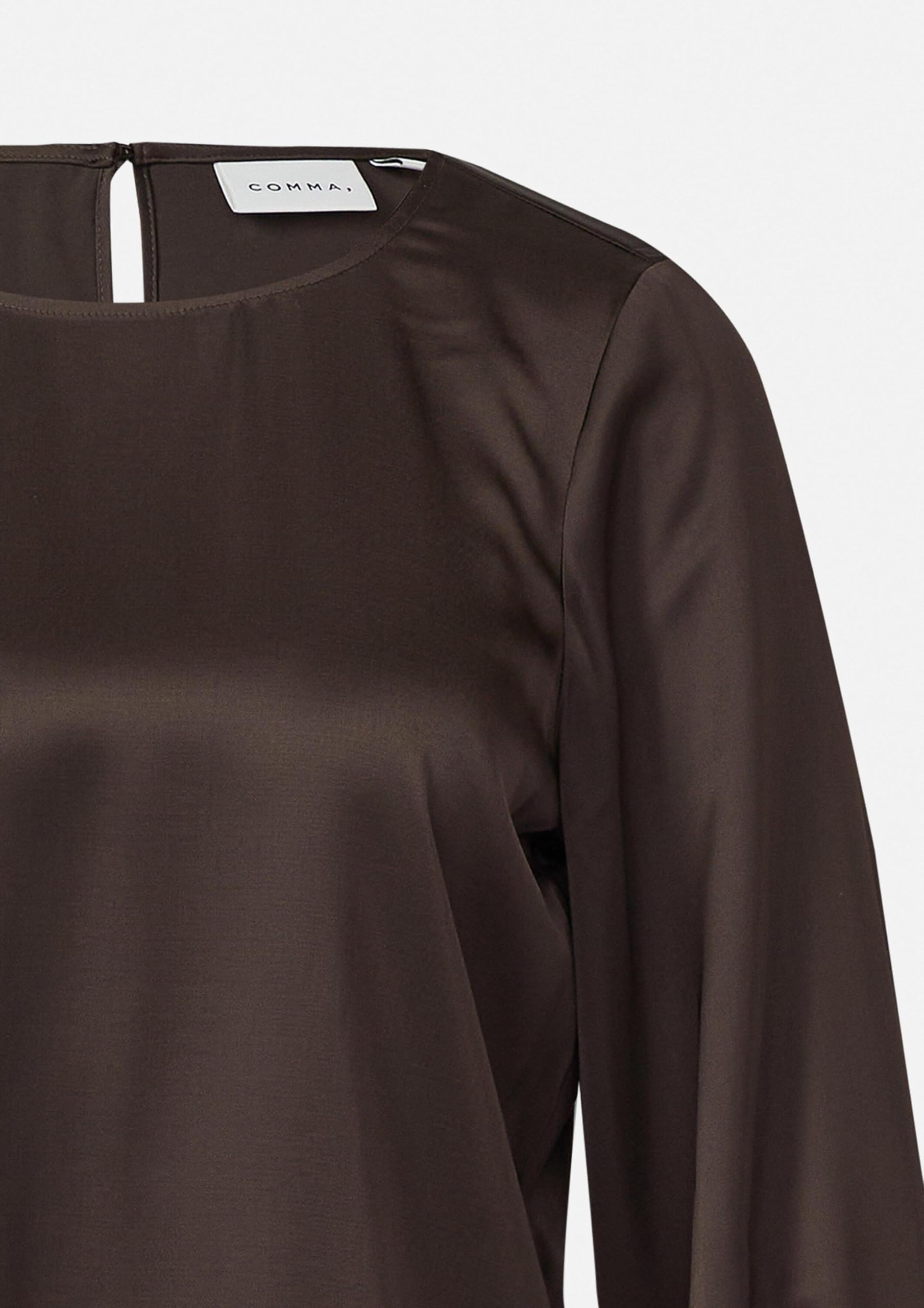 Comma Satinbluse mit 3/4-Ärmeln