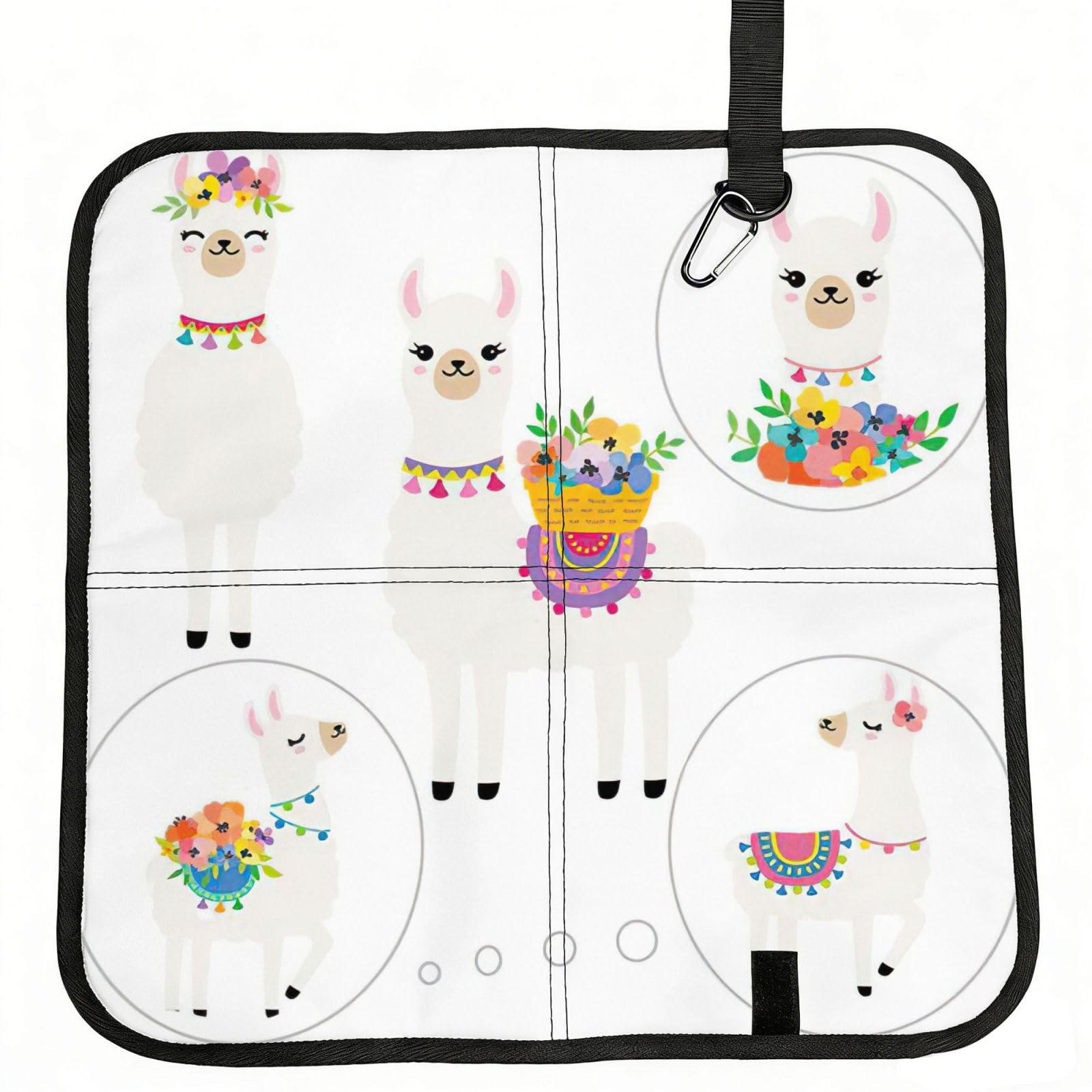 bghdfa Llama Print Outdoor Sitting Mat Waterproof Oxford Cloth Seat Cushion Folding Foam Camping Seat For Picnic