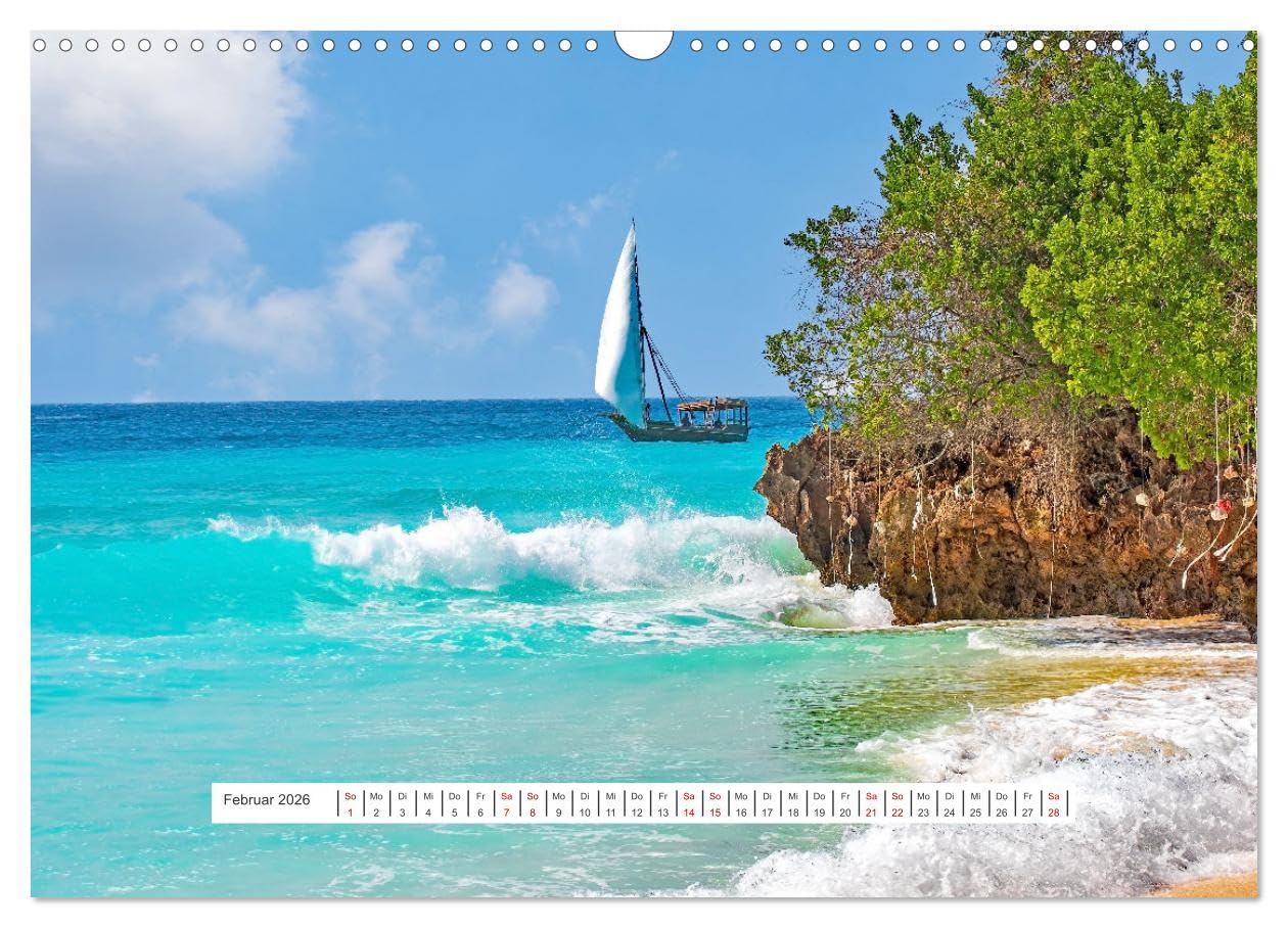 Sansibar - Sonne, Sand, Meer (Wandkalender 2026 DIN A3 quer), CALVENDO Monatskalender: Schönheit im Indischen Ozean - Inselgruppe gehörend zu Tansania vor der Küste Ostafrikas. (CALVENDO Orte)