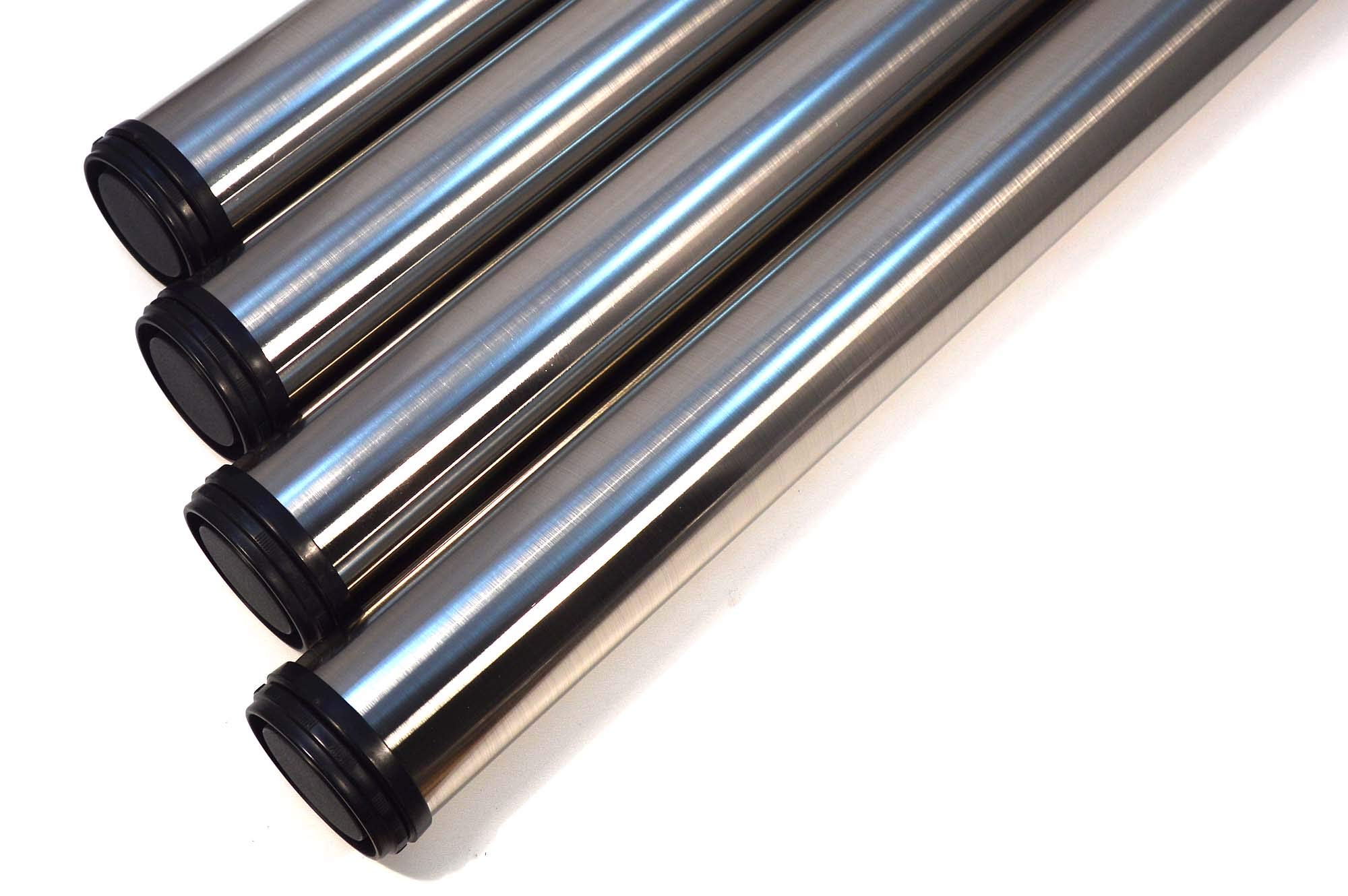 4 x Tischfuß | Höhe 710-740 mm höhenverstellbar | Ø60 mm Edelstahl Tischbeine Möbelfuß Verstellfuß | Möbel Fuß Füße Schreibtischbeine | Inox