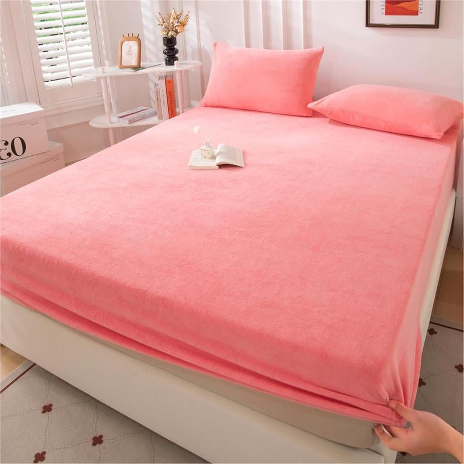 KLUOT Warm Fitted Sheet 90 x 200 + 30 cm / 2 Pieces Winter Warm Bed