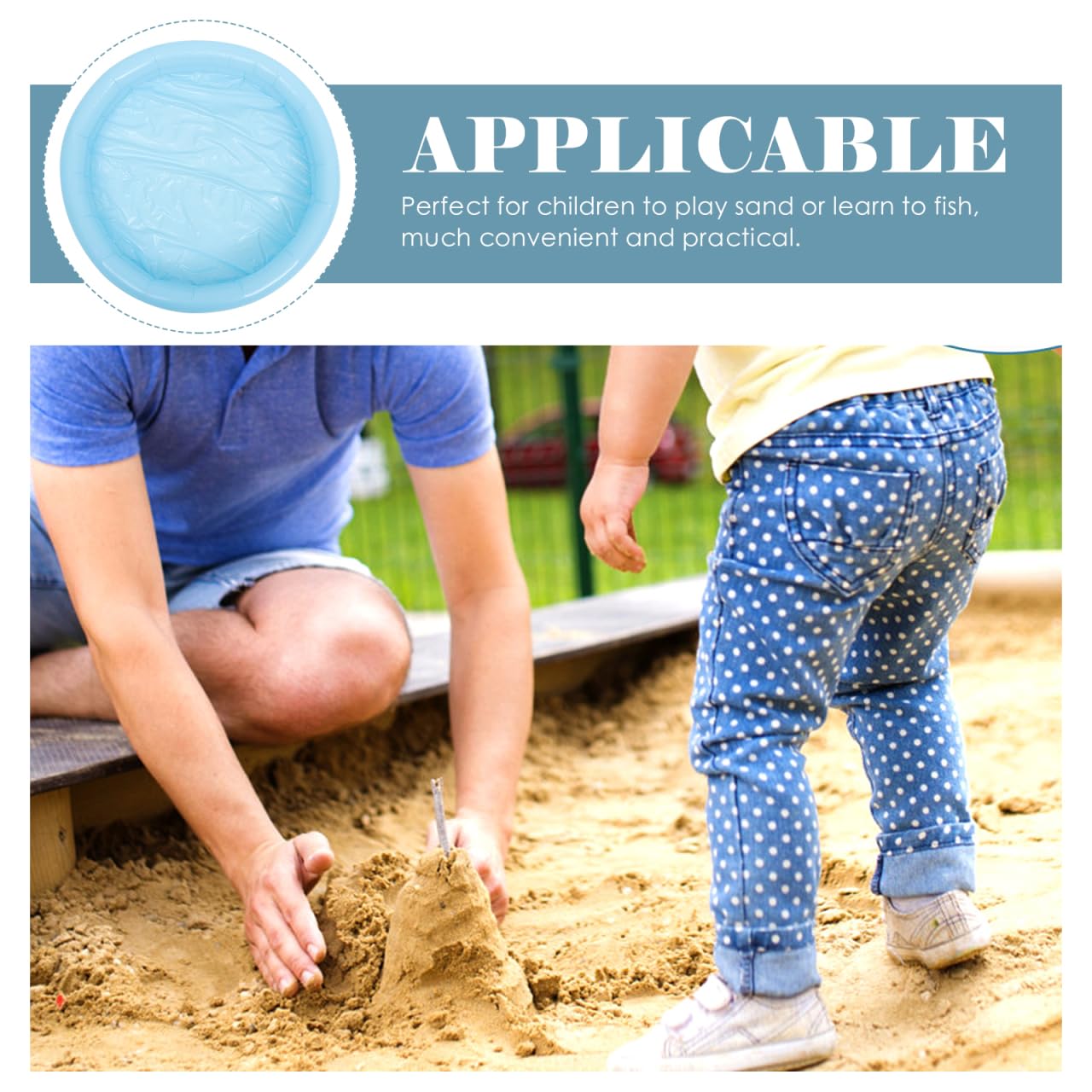 Inflatable Sand & Fishing Pool For Kids - Outdoor Play Pool With Multiple Uses