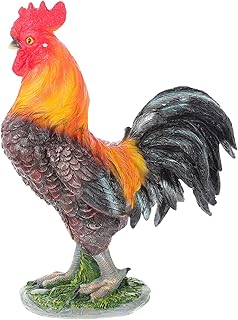 Homoyoyo Rooster Patio Garden Home Accessories Home Décor Metal Rooster Resin Garden Ornament Animal Garden Statue Garden Animal Resin Craft Rooster Adornment Garden Scene Decor Puppet Hen