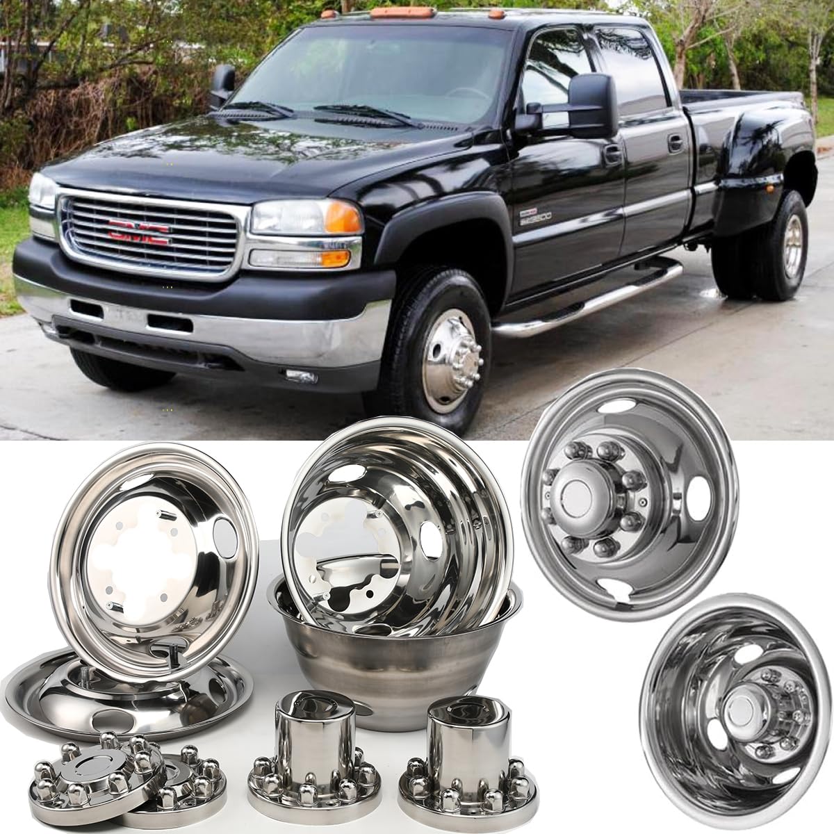 16" Wheel Simulator for 2001-2007 Chevry GMC 3500,2003-2021 G3500/G30 Van