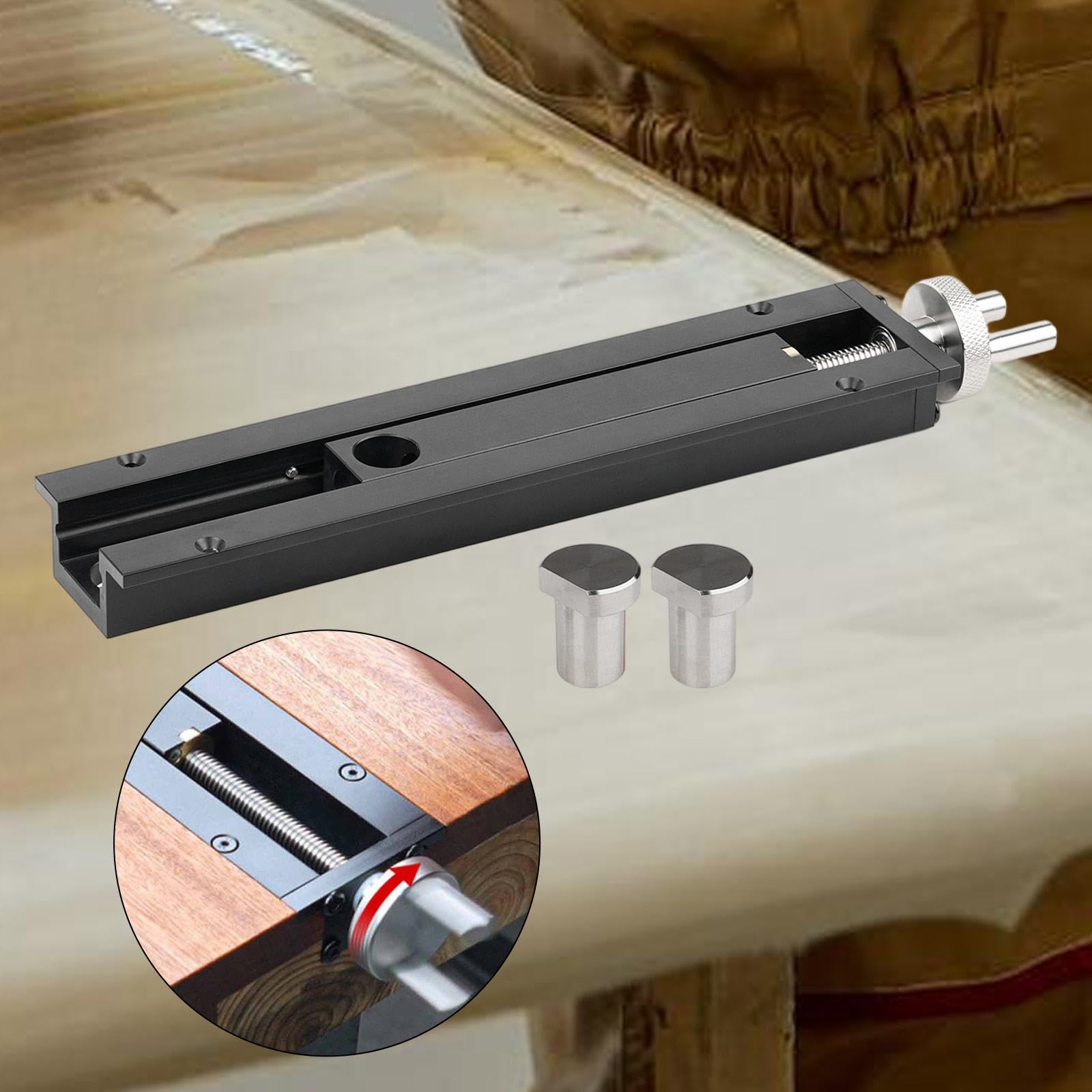 Tornillo de Banco para Carpintería con Soporte de Mesa Ajustable Desplazamiento Rápido Y Abrazadera Compacta Hecho en Aleación de Aluminio Adecuado Pa, Estilo B