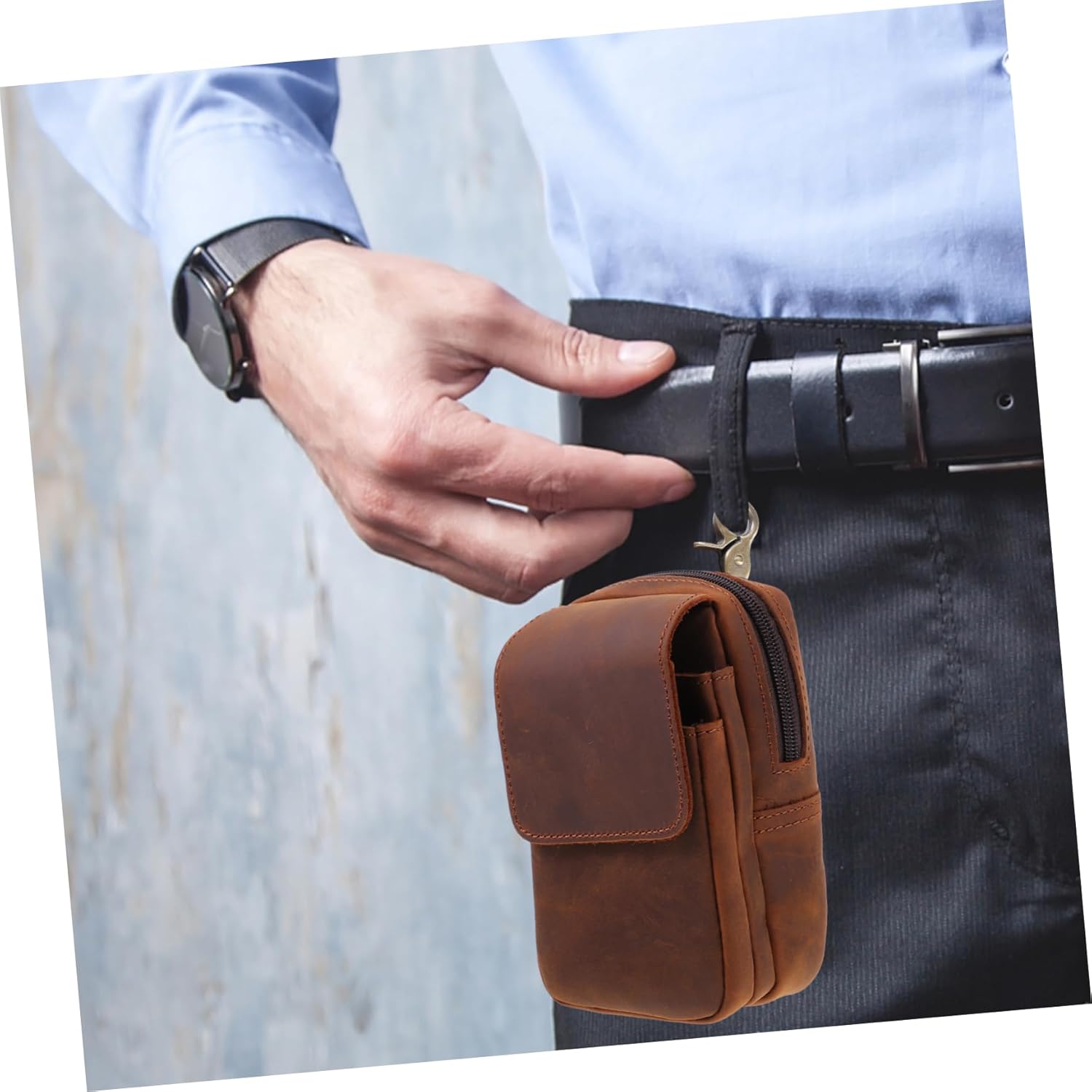 Retro Phone Storage Bag Cellphone Pouch Multifunctional Waist Bag for Men Outdoor Use