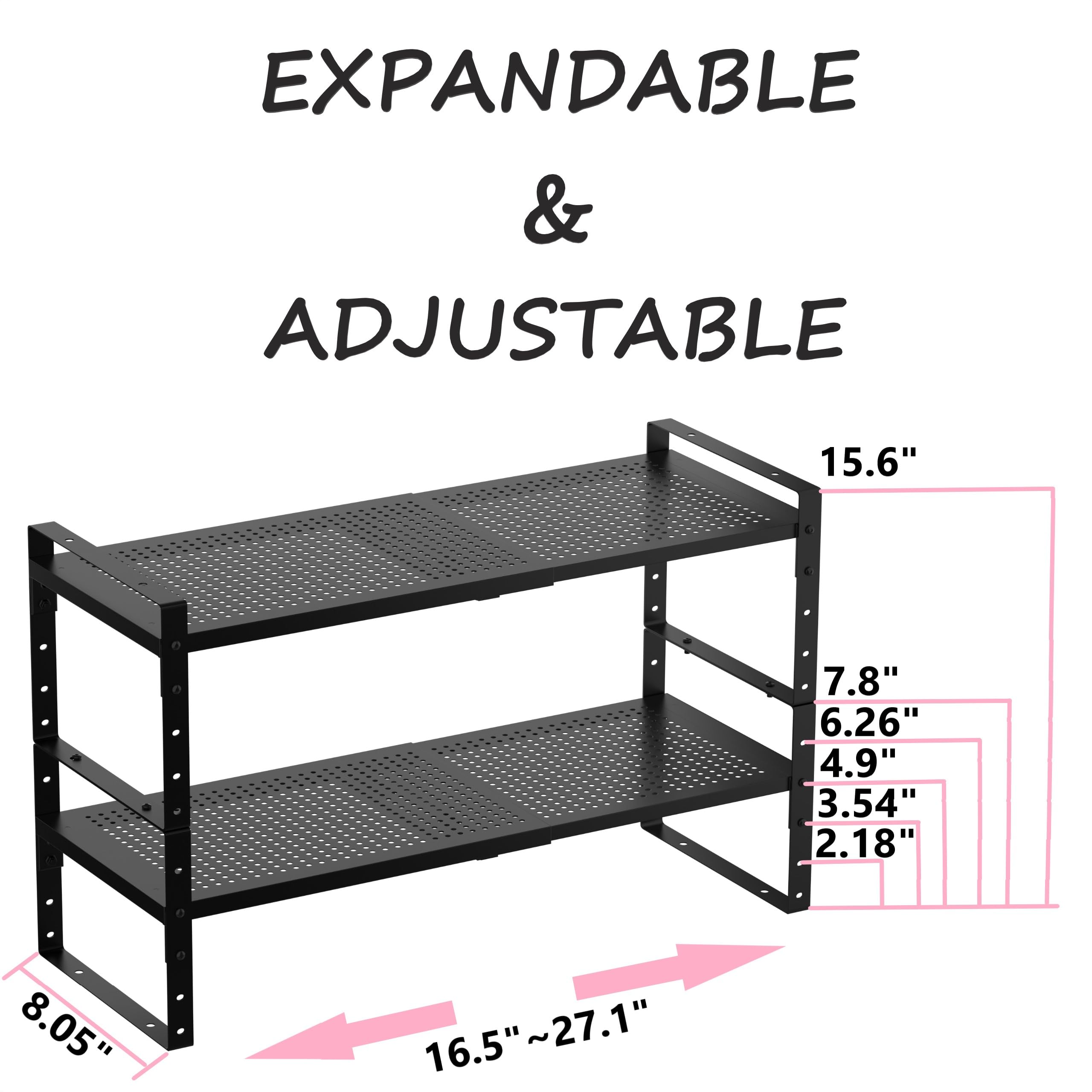 Zapatero de metal multifuncional, ahorra espacio, perfecto para entrada, armario, baño, etc. - Resistente y duradero, alta capacidad de peso (2 paquetes/negro/mediano)