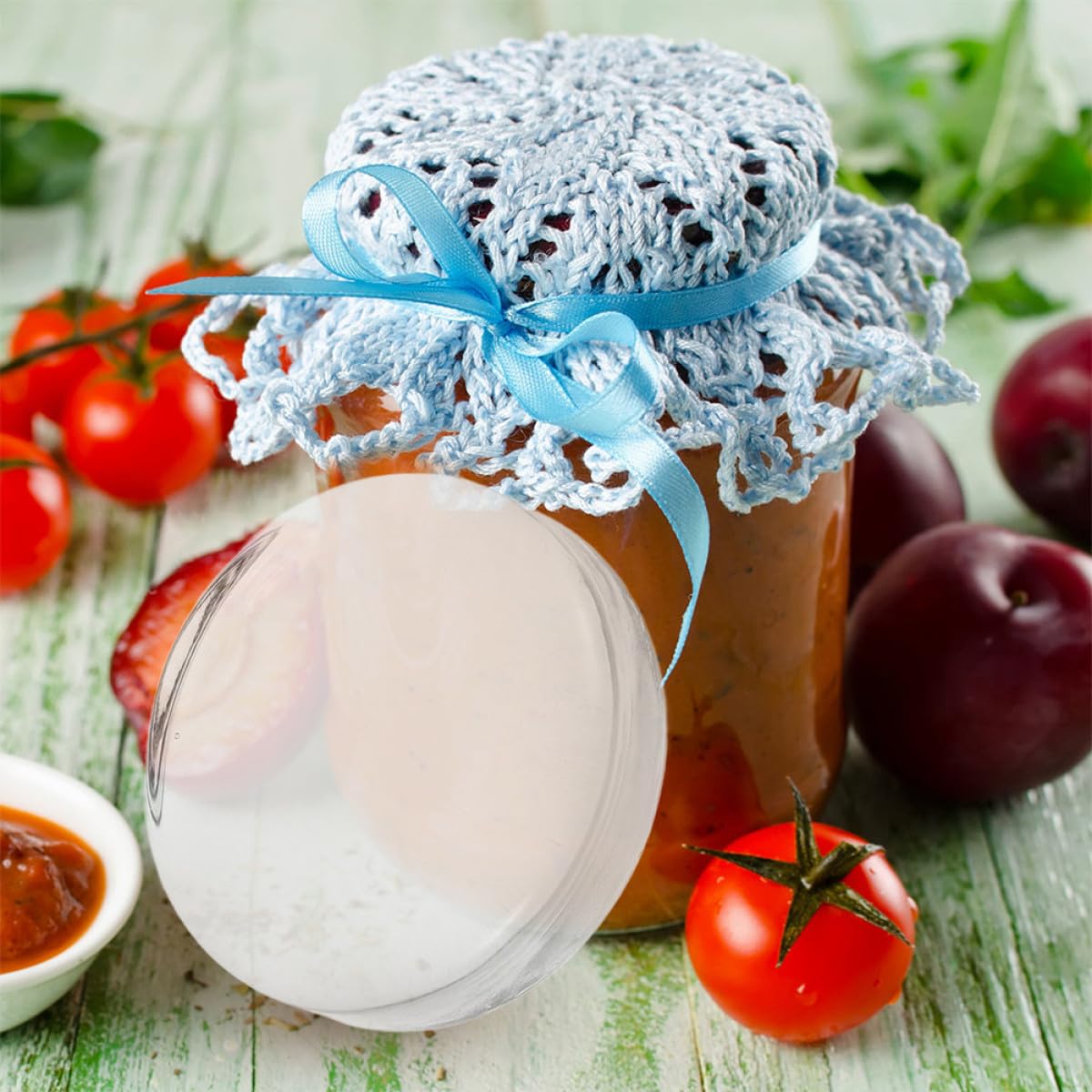 Gurkengewichte aus Glas für Weithalsgläser mit Griffen, 4 Stück