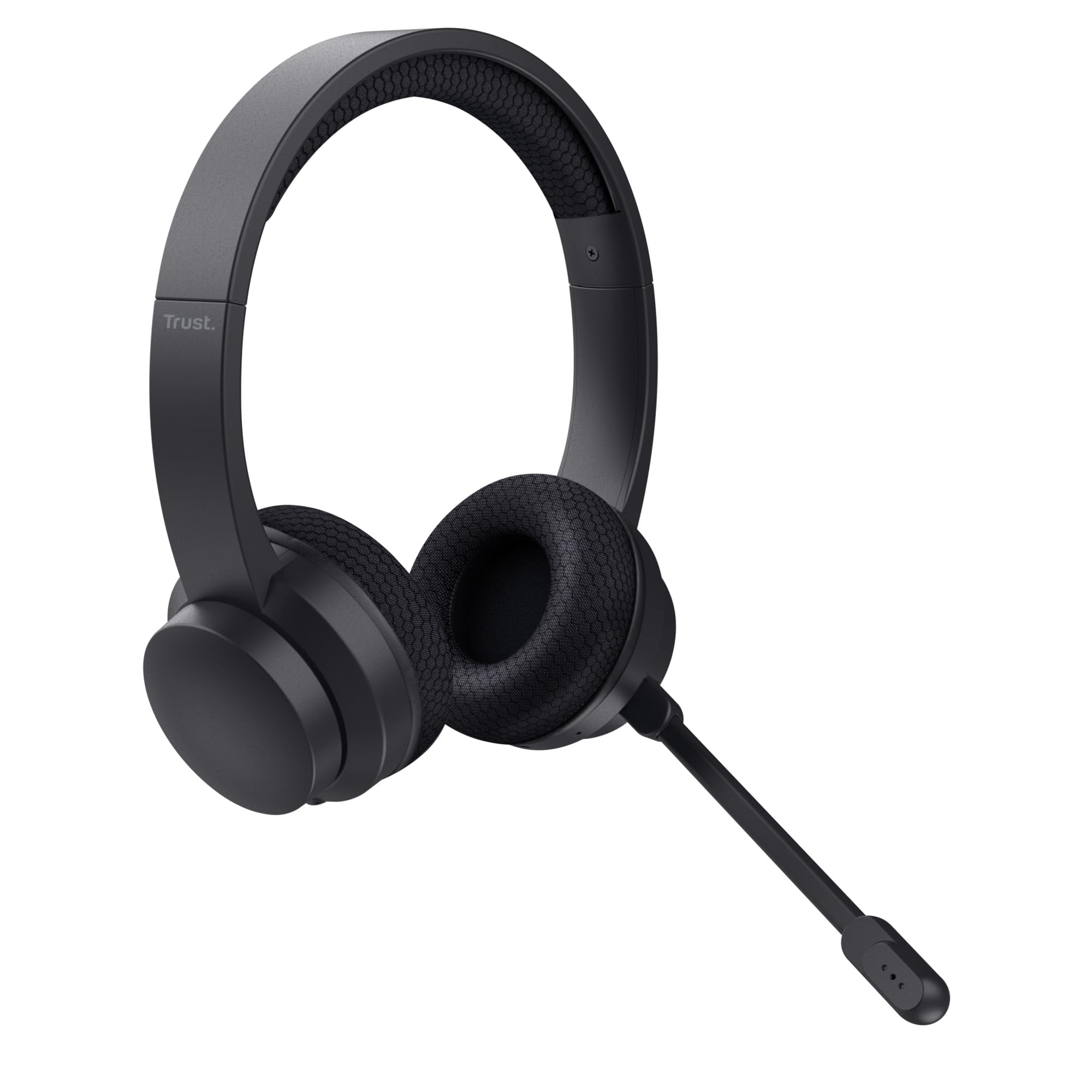 Trust Roha II Cuffie Wireless Bluetooth con Microfono ENC Antirumore, Nero | On Ear, 85% di Plastica Riciclata, Auricolari Ricaricabile per Lavoro Casa e Ufficio Teams Zoom