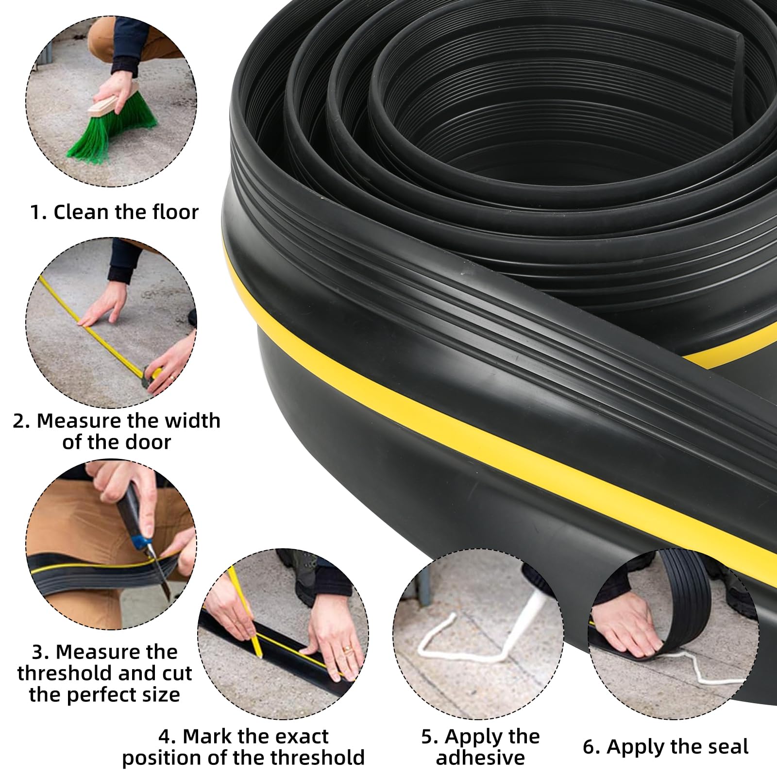 Joint universel pour porte de garage, étanche, coupe-vent et anti-poussière, parfait pour garder le garage propre et sec (3 m)