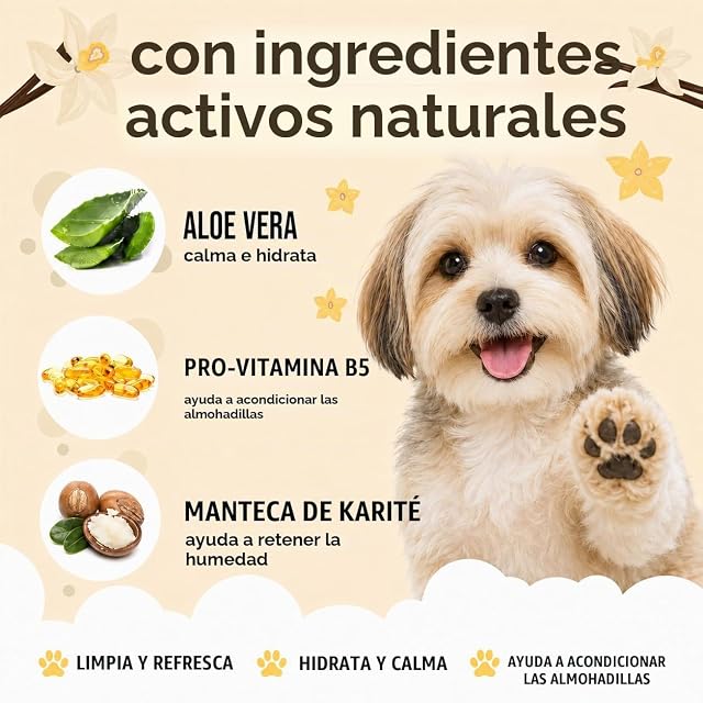 Foto 4 de 8 de Buddycare Limpiador de patas de perro, vainilla y manteca de karité perfumado 200 ml