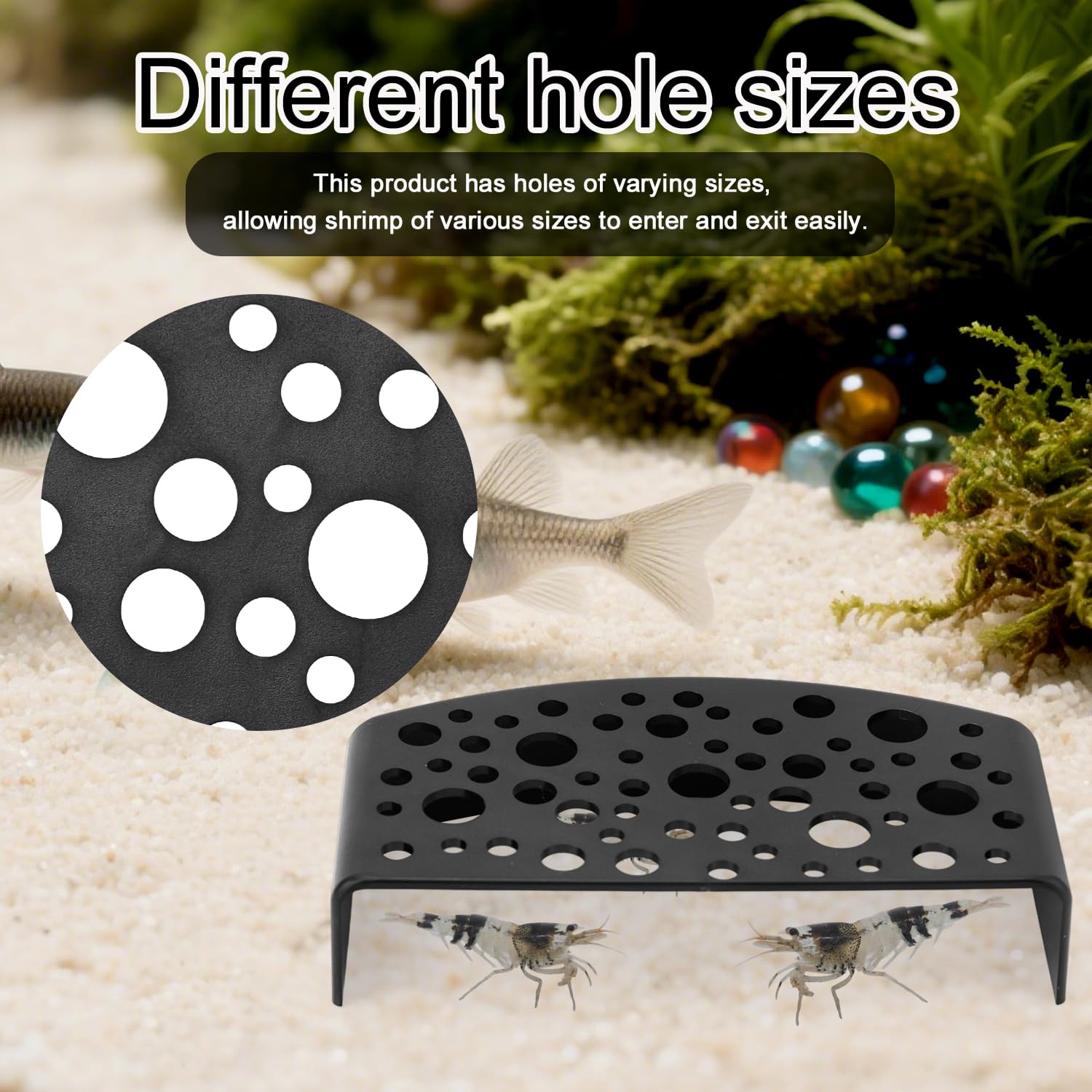 Penitue 2pcs Shrimp Hideout Cave, Aquarium Tunnel for Shrimp Breeding Hiding Black Fish Shelter Fish Tank Accessories - Image 3