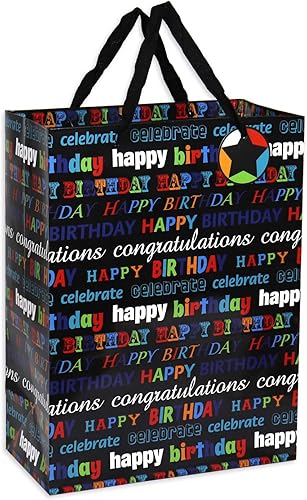 Miniatura 7 de 12 bolsas de regalo de cumpleaños, grandes, medianas y pequeñas, surtido de bolsas de regalo para niños, niñas, mujeres, hombres (tamaños surtidos)