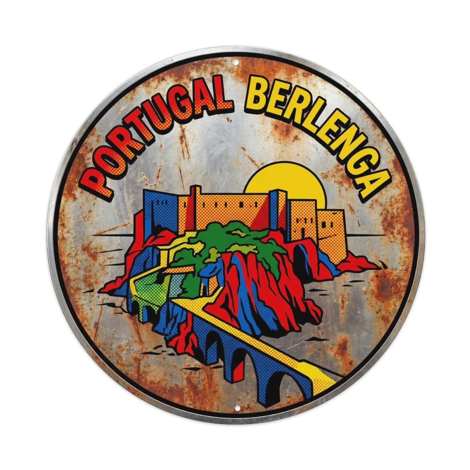 Berlenga Fortress Atlantic Comic Color Castle Heritage Metal Tin Sign