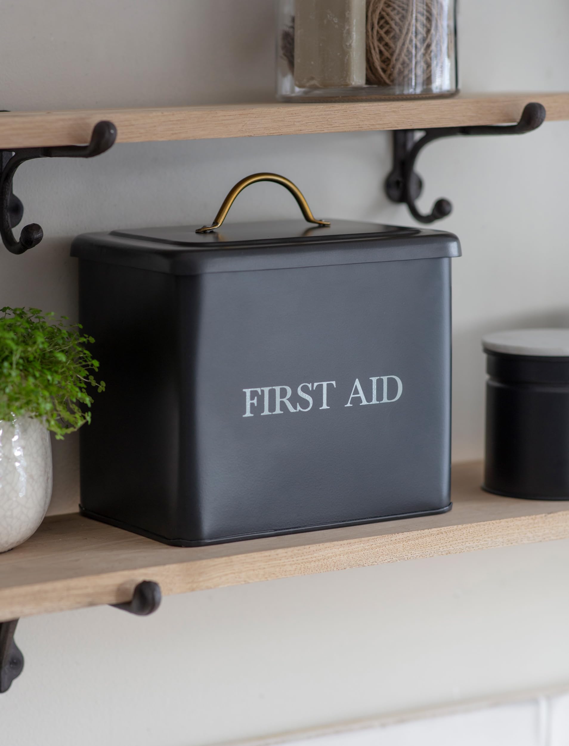 CKB LTD Contenitore in metallo per medicinali di primo soccorso, kit medico con divisori, vassoio organizer rimovibile, organizer a 2 livelli, realizzato in acciaio verniciato a polvere, 25 x 24 x 19