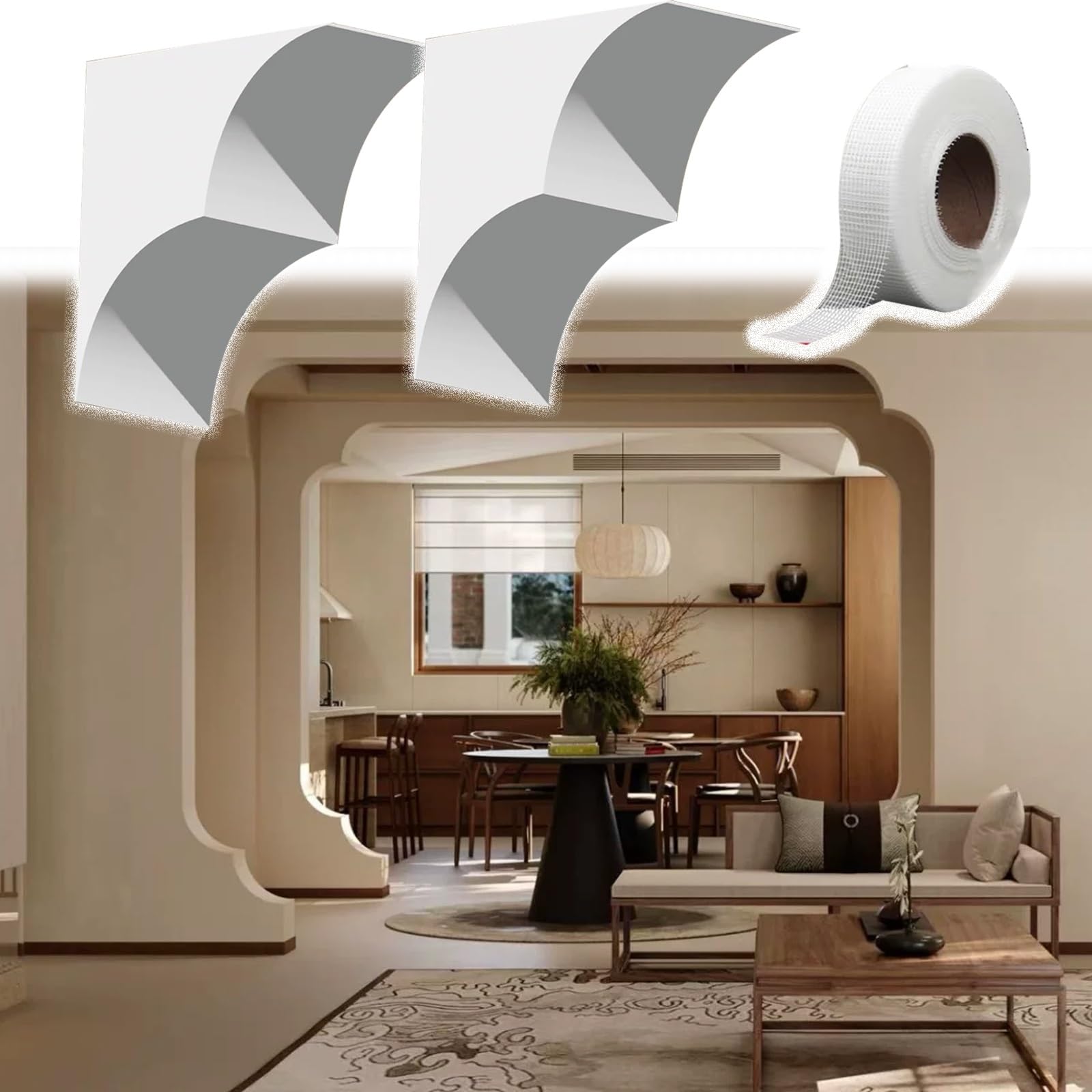 Puerta medio círculo con kit de arco redondeado de espuma blanca personalizable