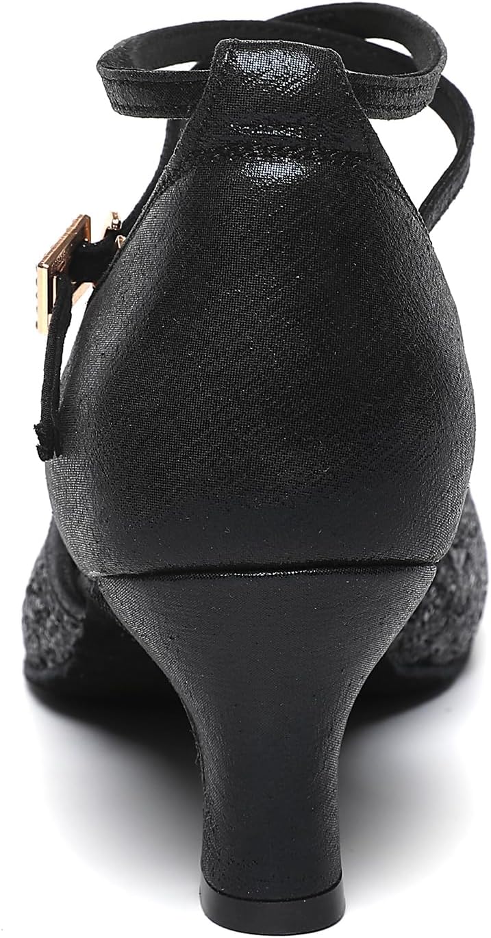 Character Shoes for Women, Woman Ballroom Dance Shoes, 1920s Flapper Shoes, Latin, Salsa, Party Dress Shoes Low Heels, Ankle Strap Pumps - Image 6