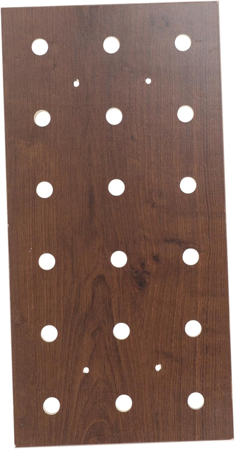 Large Wooden Pegboard Organizer for Walls Wall-Mounted Storage for Home Kitchen and Office Hats Bags Keys and Crafts Black Walnut Color
