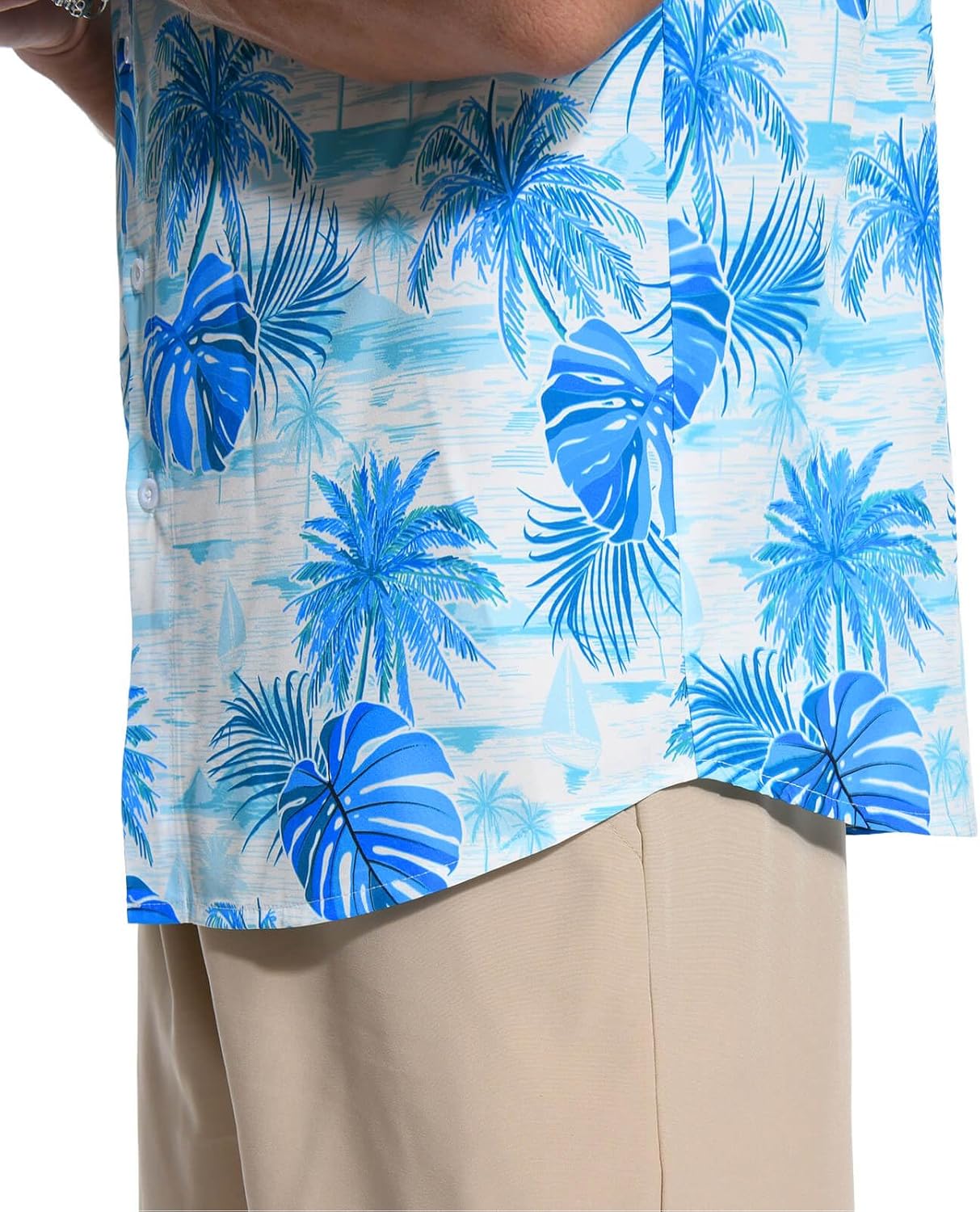 Aiyino Hawaiian Shirt for Men, Tropical Holiday Short Sleeve Casual Button Down Beach Shirts - Image 6