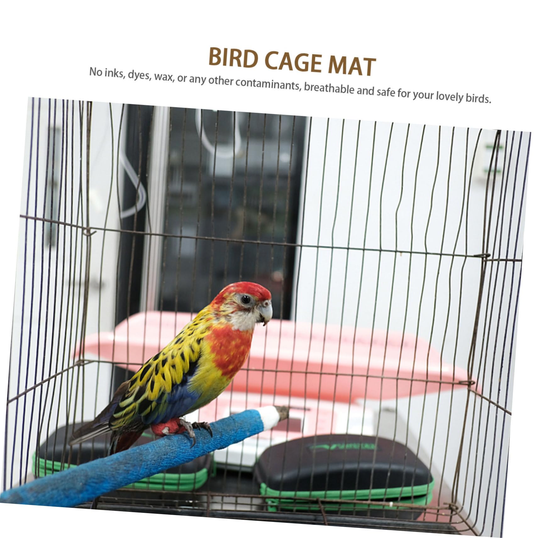 FRCOLOR 100pcs Feces Paper Gravel Paper for Bird Cage Bird Litter Bird Cage Paper Liners Pet Guinea Pig Pee Parrot Cage Bottom Cushion Small Long Tail Non-Woven Fabric White Grip Pad