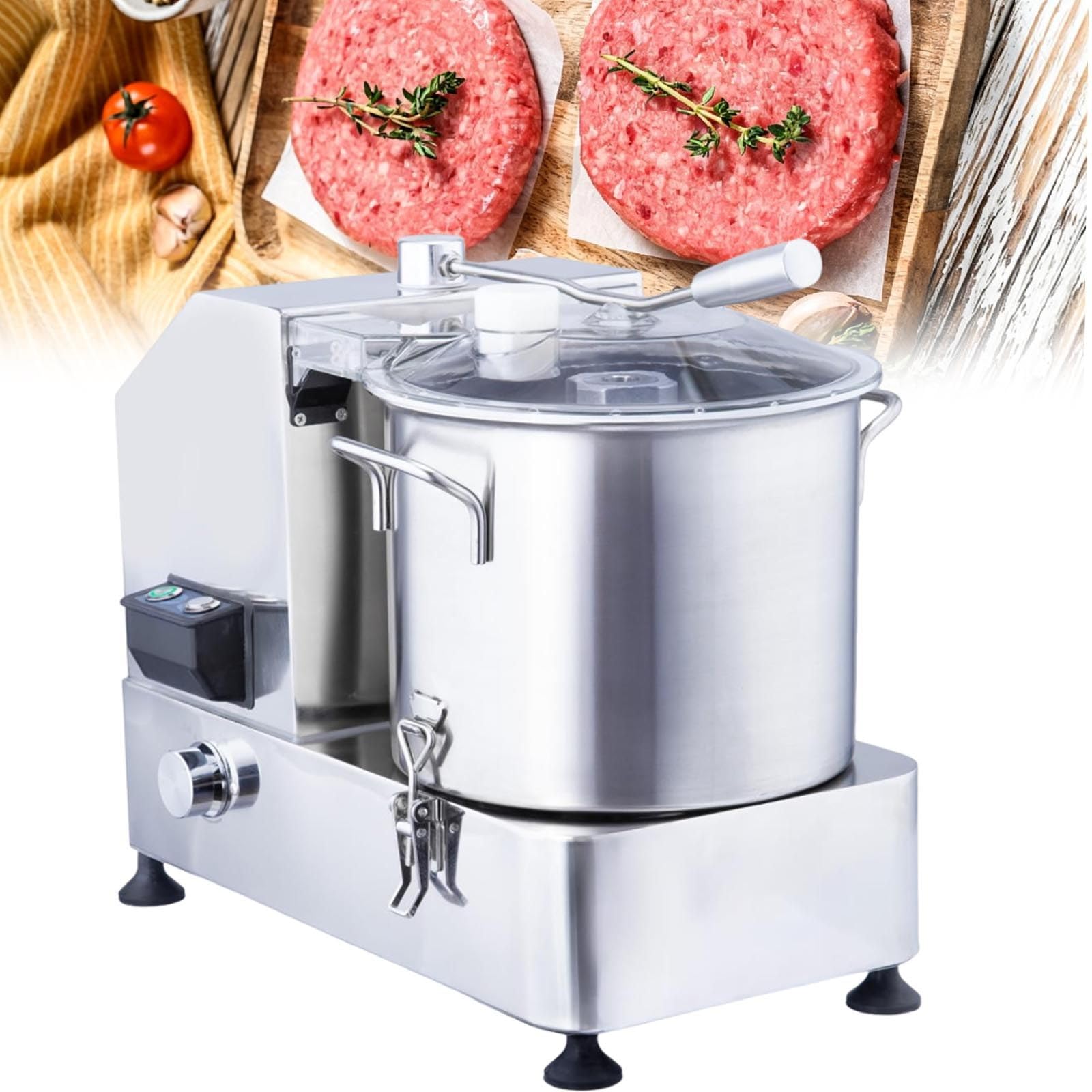 Sunseota Commercial Meat Vegetable Food Processor 1800W/2000W Stainless Steel 9L-1800W