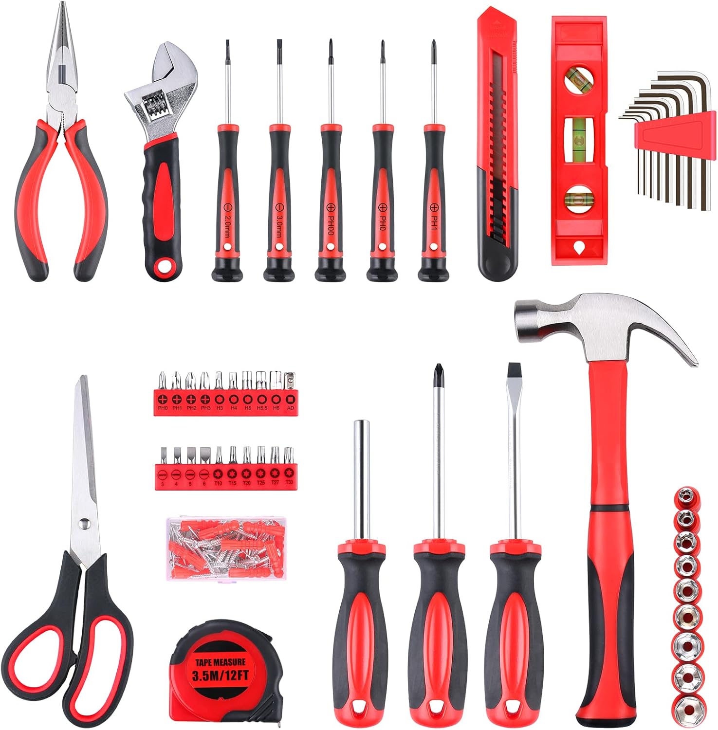 WINNER 156-Piece Delicate All-Purpose Home Tool Kit in Foldable Toolbox, Unisex | Complete and Essential Hand Tools Set for General House Repairs, Dorm, Apartments, Perfect Housewarming & Holiday Gift