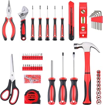 WINNER 156-Piece Delicate All-Purpose Home Tool Kit in Foldable Toolbox, Unisex | Complete and Essential Hand Tools Set for General House Repairs, Dorm, Apartments, Perfect Father's Day Gift
