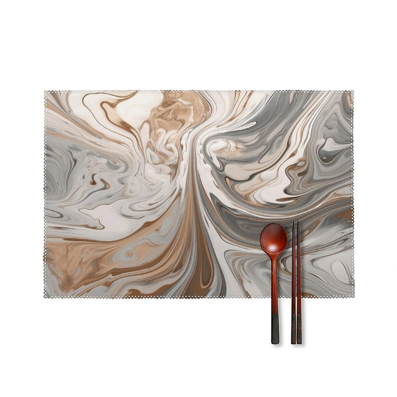 Marble Background Placemats Set of 6 Heat Resistant Non-Slip Place Mats Washable Wipeable Table Mats Elegant Farmhouse Placemat for Kitchen Dining Outdoor Party Table Decor