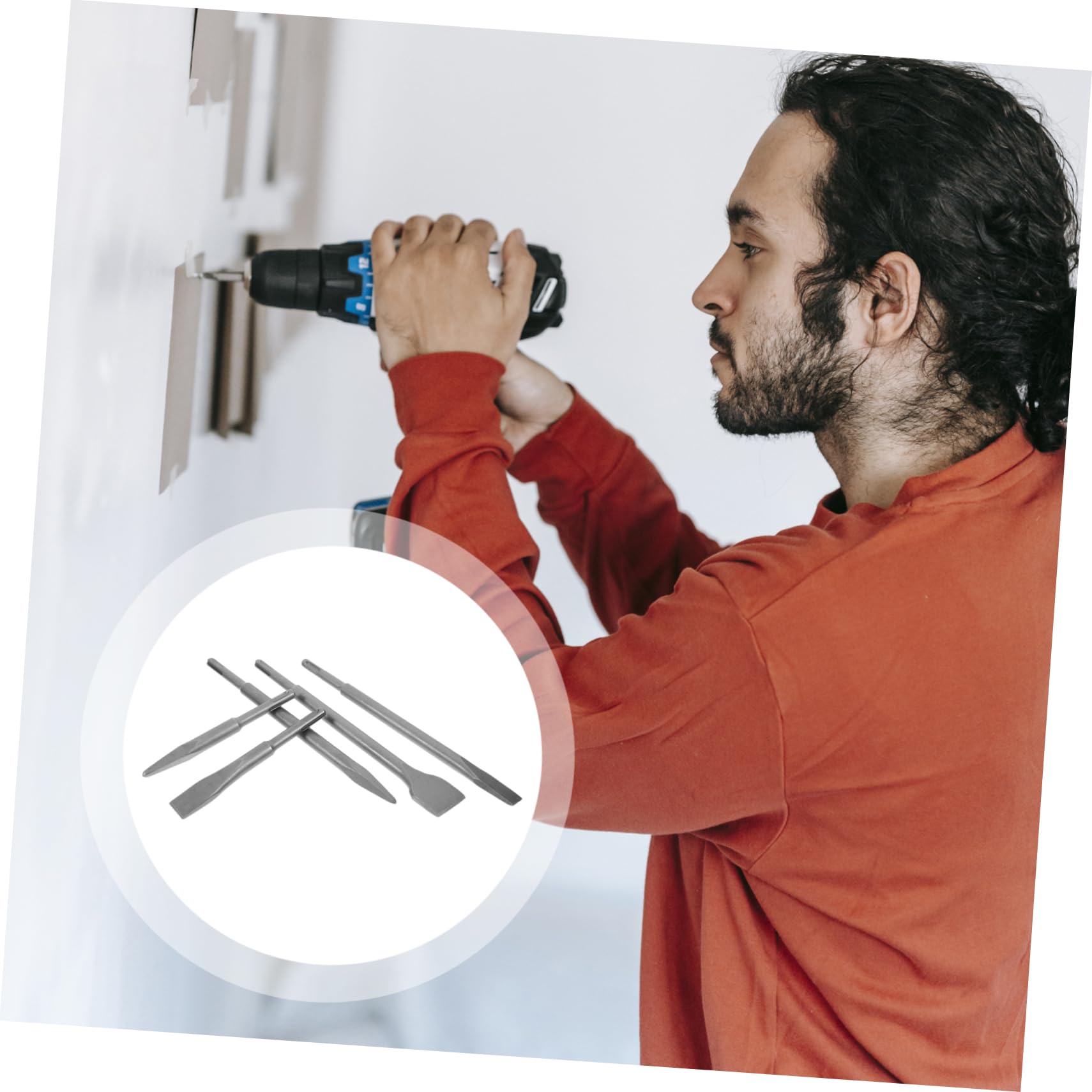 Gatuida 5piezas Cinceles y Martillos para Pared y Ladrillo Brocas para Martillo Cincel de Taladro para Mampostería