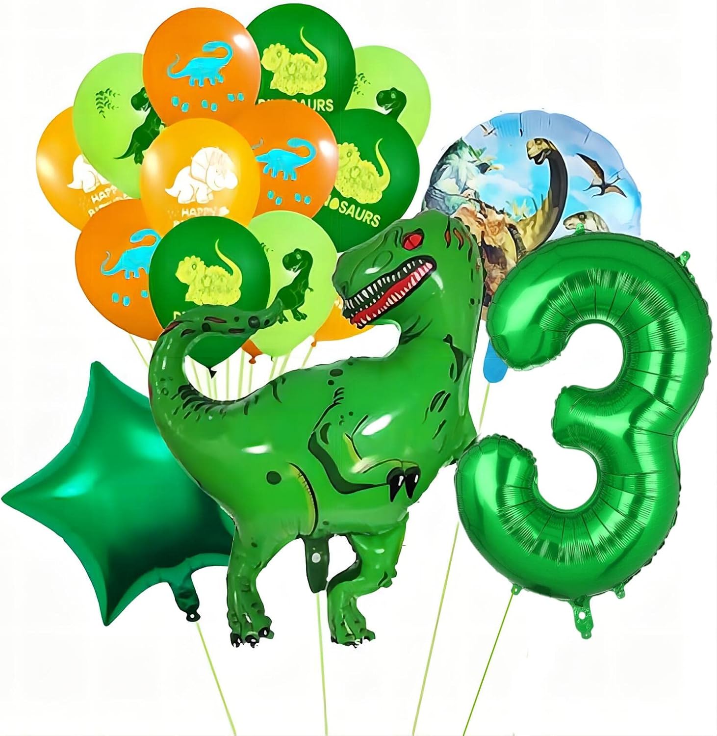 Dinosaur Balloons 3rd Birthday Decorations for Boys, 34