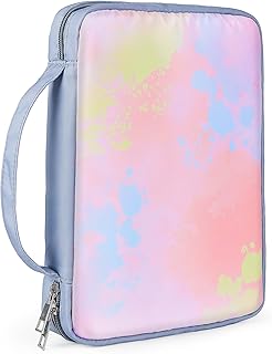 Play Tailor Bible Covers for Women Men Girls Bible Case with Large Pockets Bible Holder Bags with Removable Pen Holder for Bible Study Supplies Accessories 10.2 x 7.7 x 2 inch, Pink Watercolor
