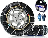 AUVEBY HKN Snow Chains: 1-Min Quick Fit Auto-Fixing Tire Chains for Cars, SUVs & Trucks - Reusable Traction Set of 2