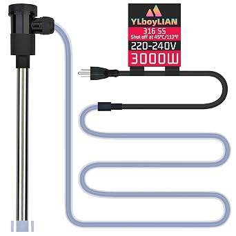 240V 3000W Immersion Water Heater for Hot Tub & Pool Portable Electric Submersible Heater with Temp Control & WiFi Timer for Inflatable/Above Ground/inground Pool, Baptism and Bathtub