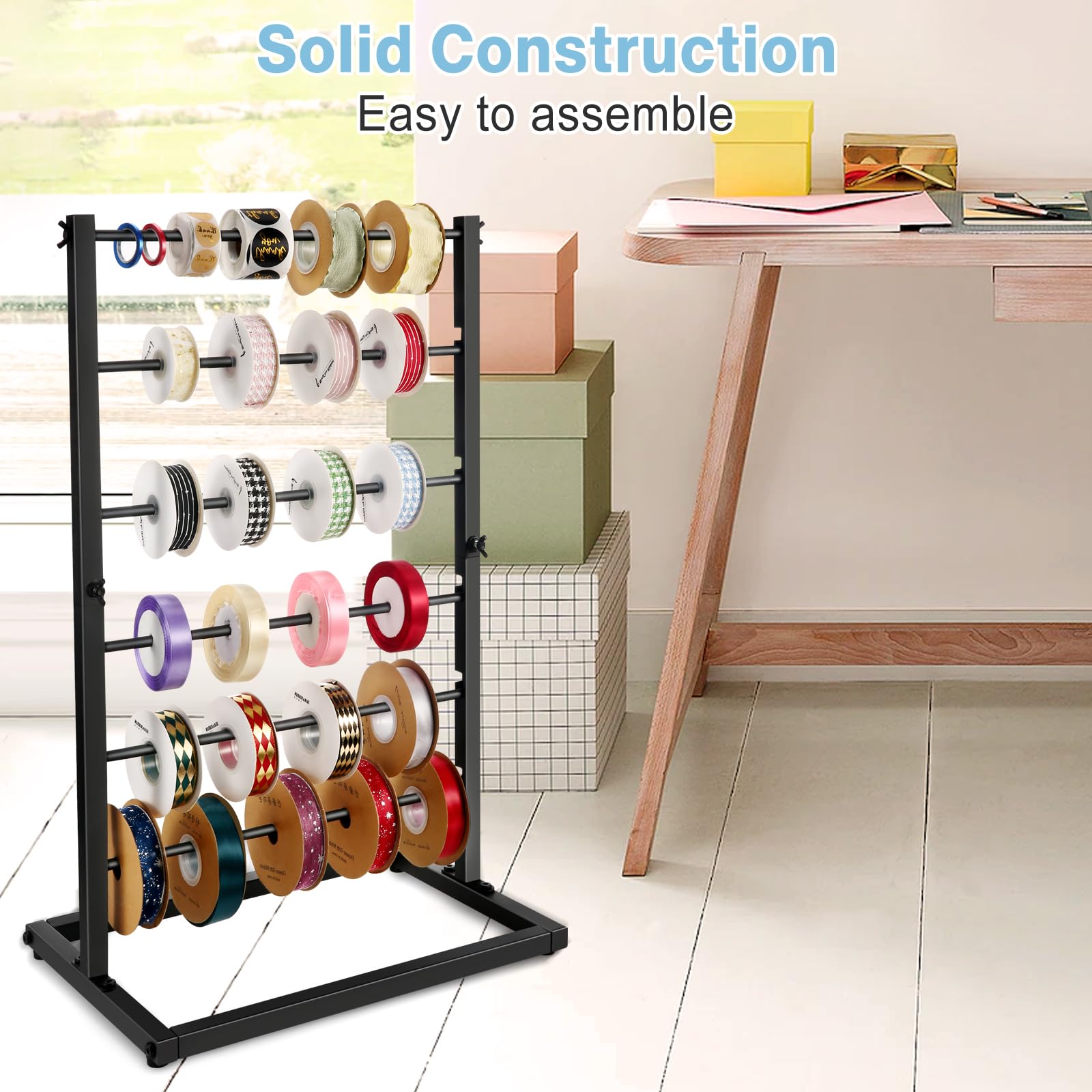 Organizador de almacenamiento de cinta de gran capacidad de 6 niveles, soporte de bobina de cinta de metal para manualidades, cinta washi, suministros de artes y manualidades, estante de cinta para