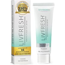 LIVFRESH Toothpaste Gel, Clinically Proven to Remove Plaque 250% Better, Does Not Irritate Gums, Reduces Tartar Buildup, Freshens Breath, SLS Free Dental Gel, Wintergreen