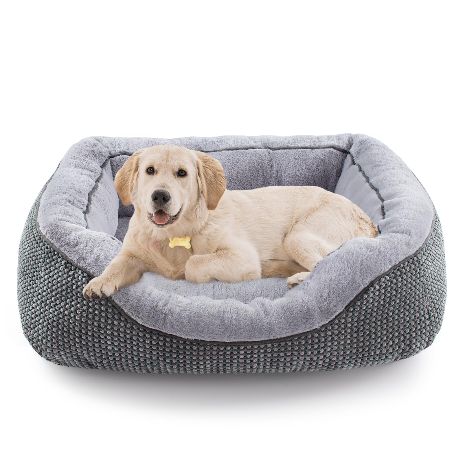 INVENHO Medium Dog Beds for Medium Dogs Washable, Rectangle Dog Bed Medium Size Dog, Orthopedic Dog Bed, Warming Soft Calming Sleeping Puppy Bed Durable Pet Bed with Anti-Slip Bottom M(30"x24"x9")INVENHO Medium Dog Beds for Medium Dogs Washab…