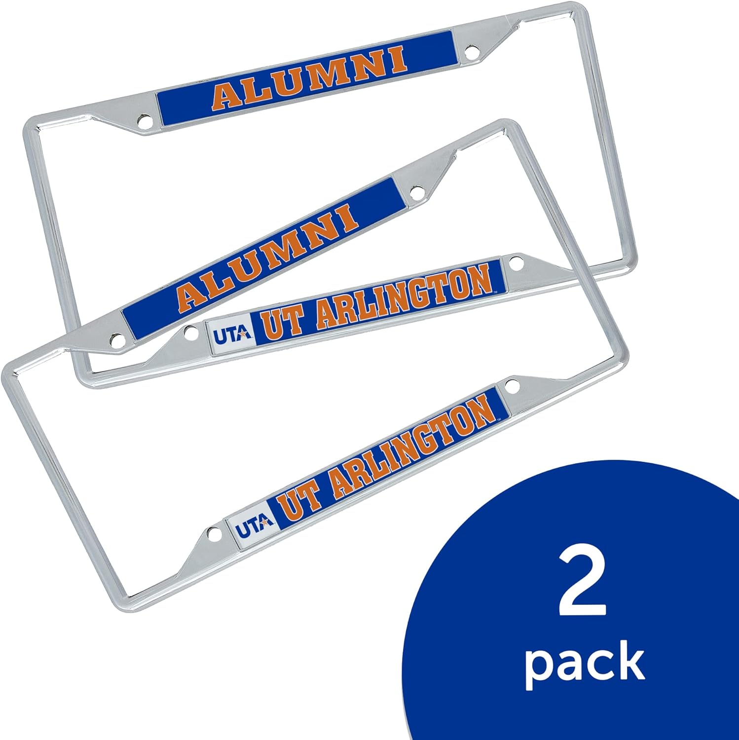 Desert Cactus University of Texas at Arlington Car Accessories Metal License Plate Frame for Front or Rear of Car (Alumni 2 Pack)