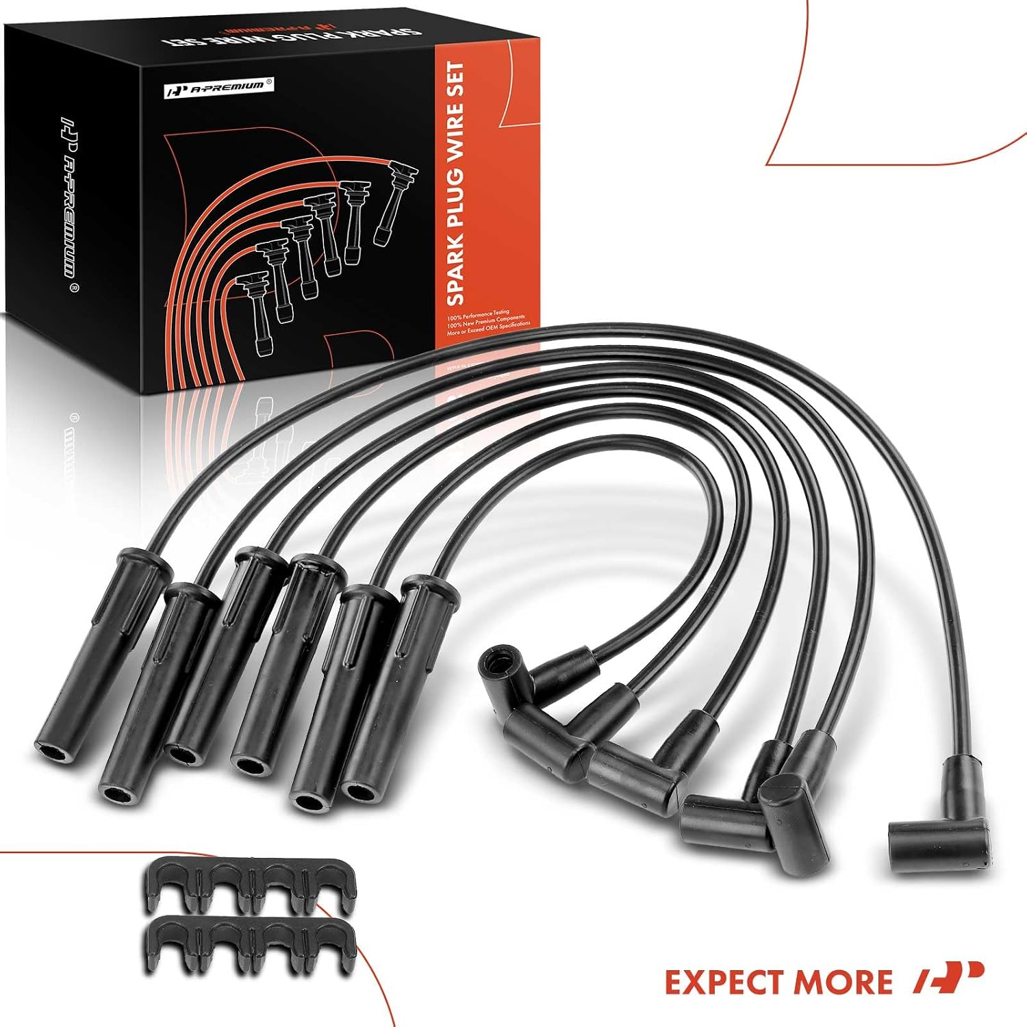 A-Premium Ignition Spark Plug Wires Set of 6 Compatible with Dodge Grand Caravan Chrysler Town & Country Plymouth Grand Voyager 1996-2000